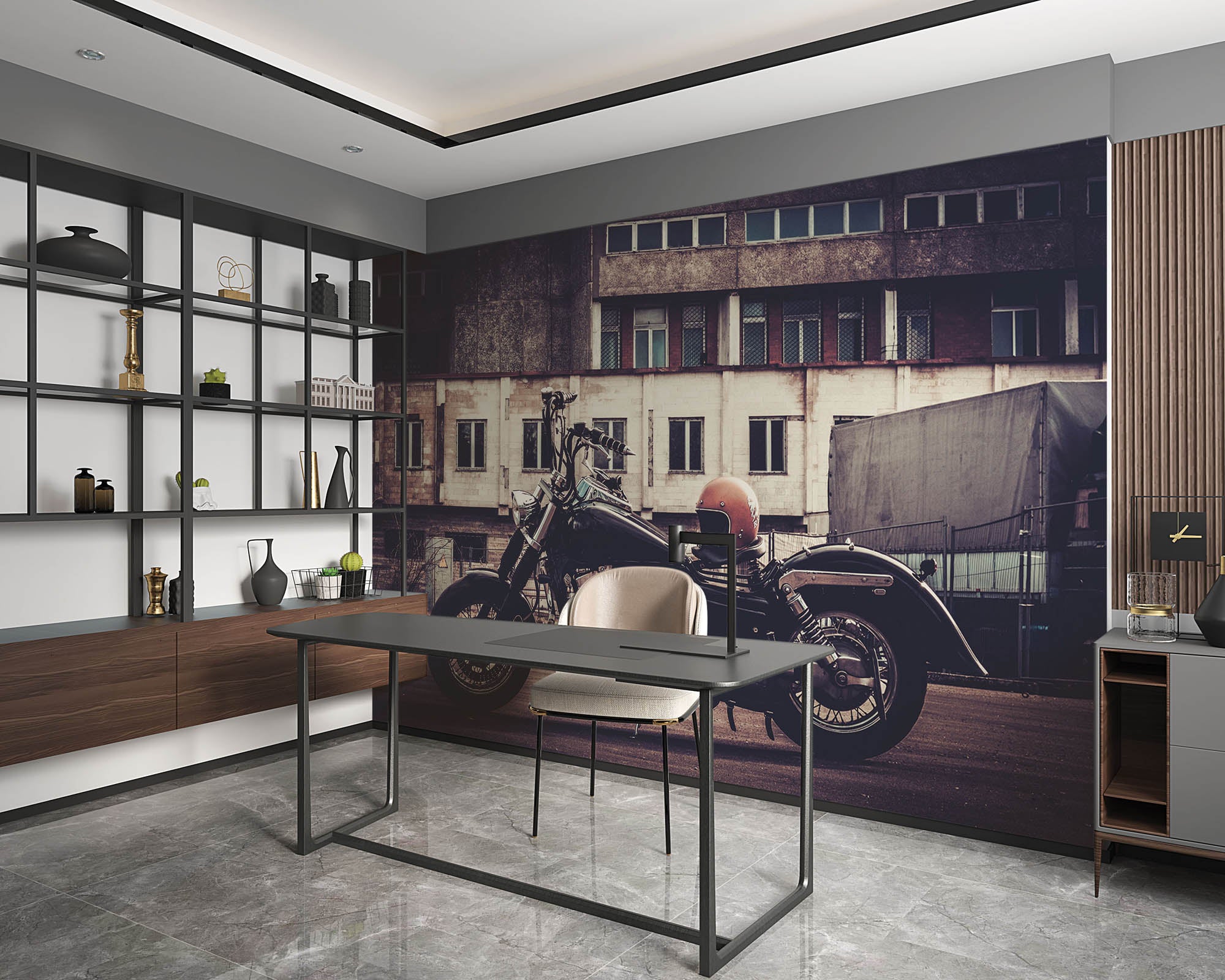 Bobber motor - LW00415 Fotobehang