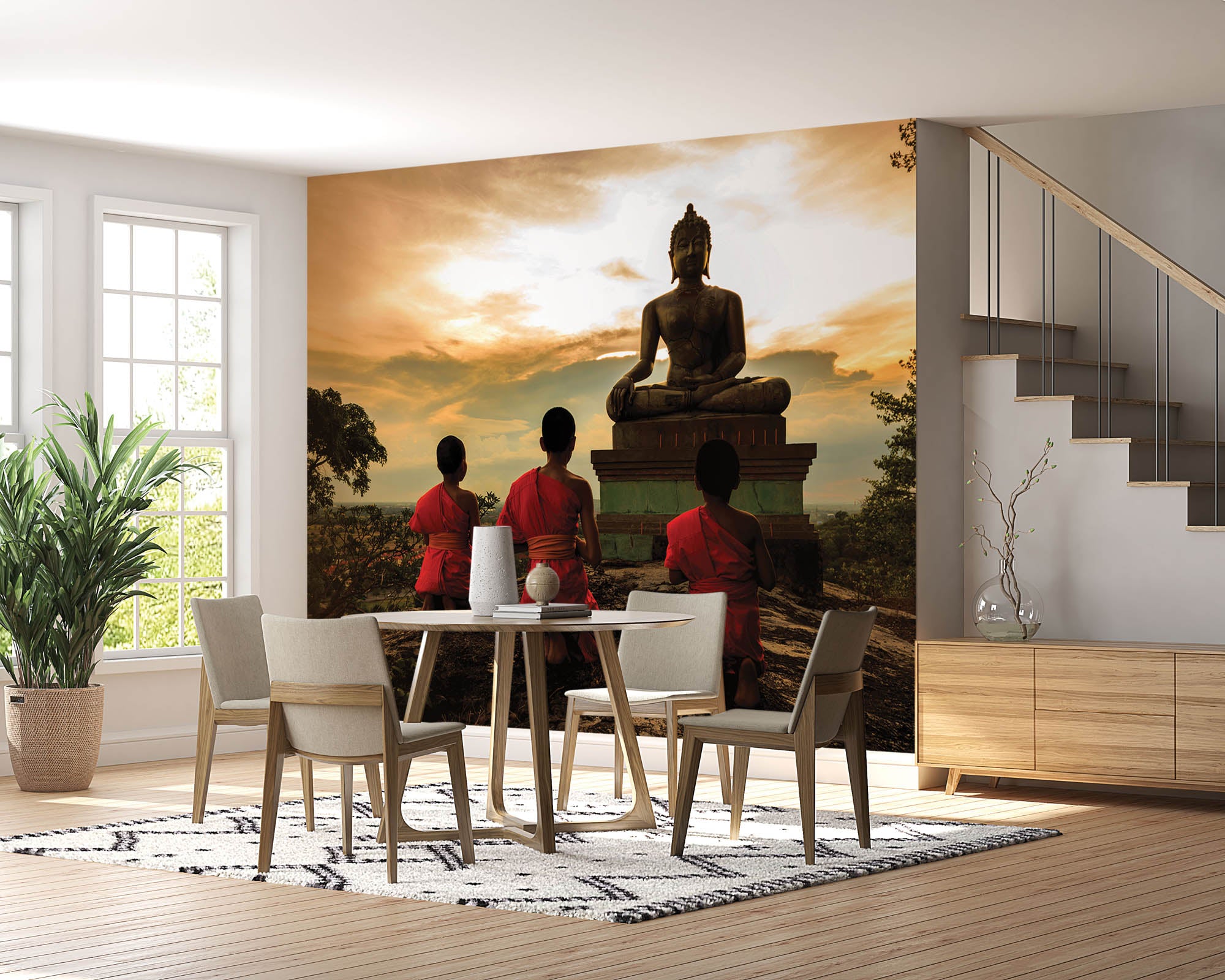 Boeddha met leerlingen - LW00051 Fotobehang