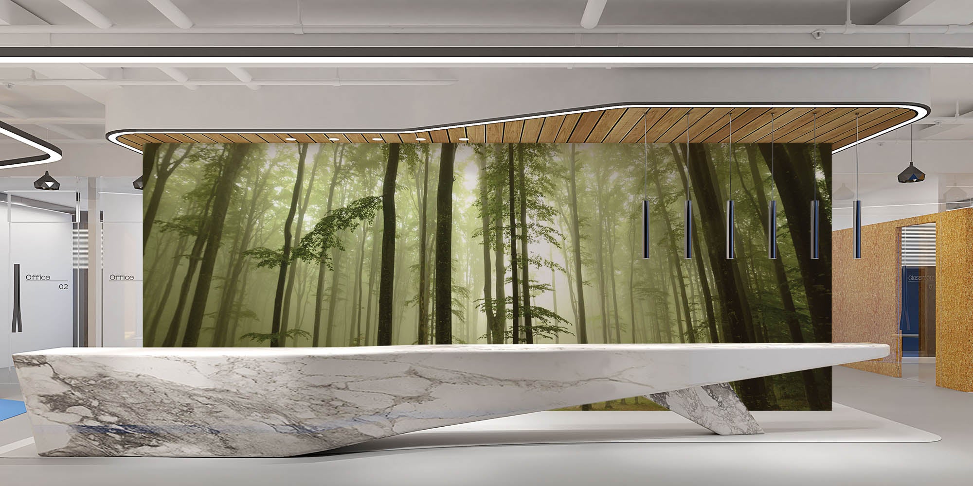 Bos in de mist - LW00264 Fotobehang