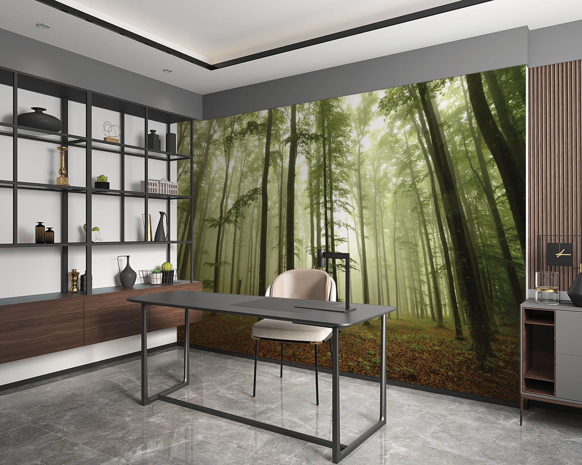 Bos in de mist - LW00264 Fotobehang