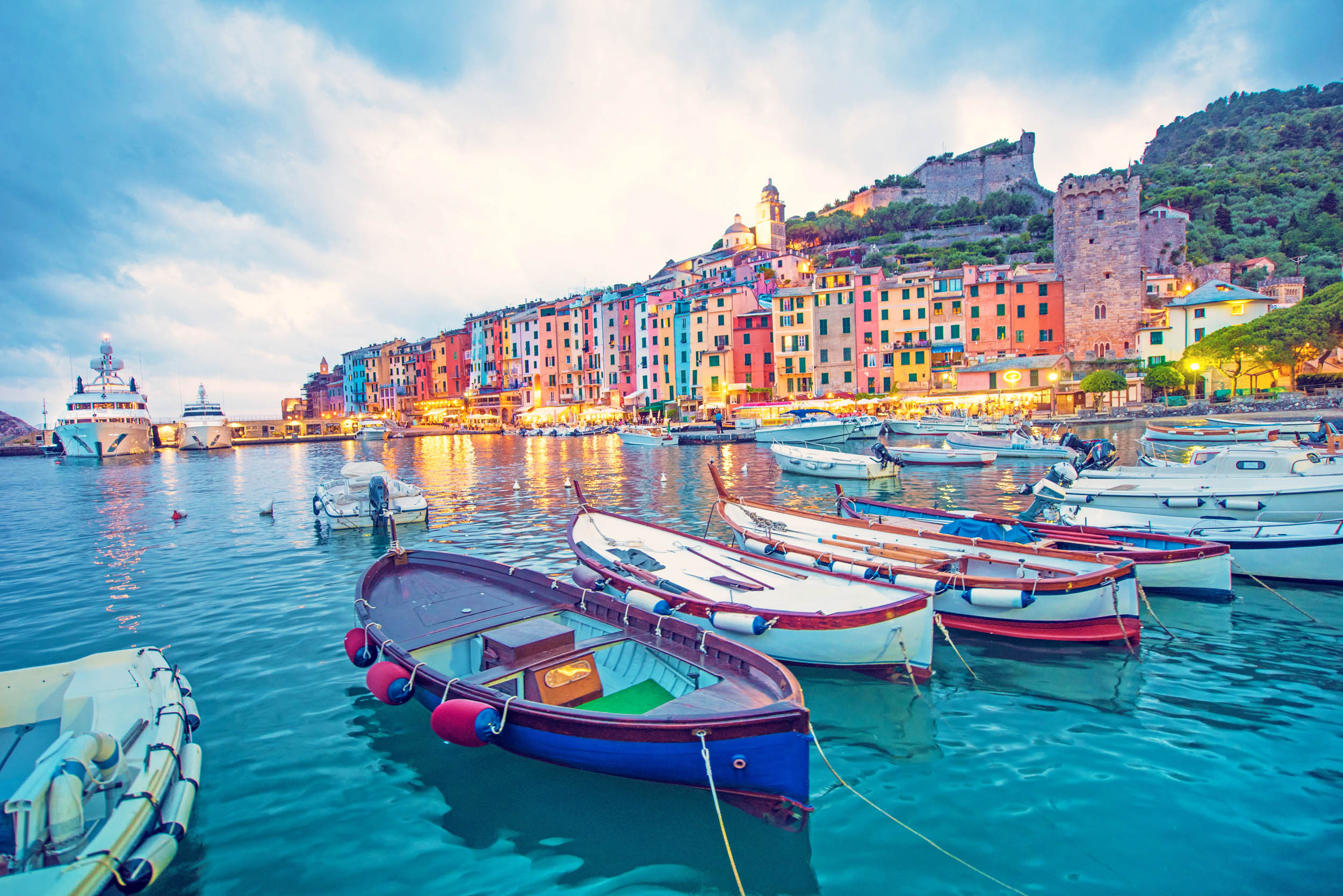 Boten in de Haven van Porto Venere - LW00774