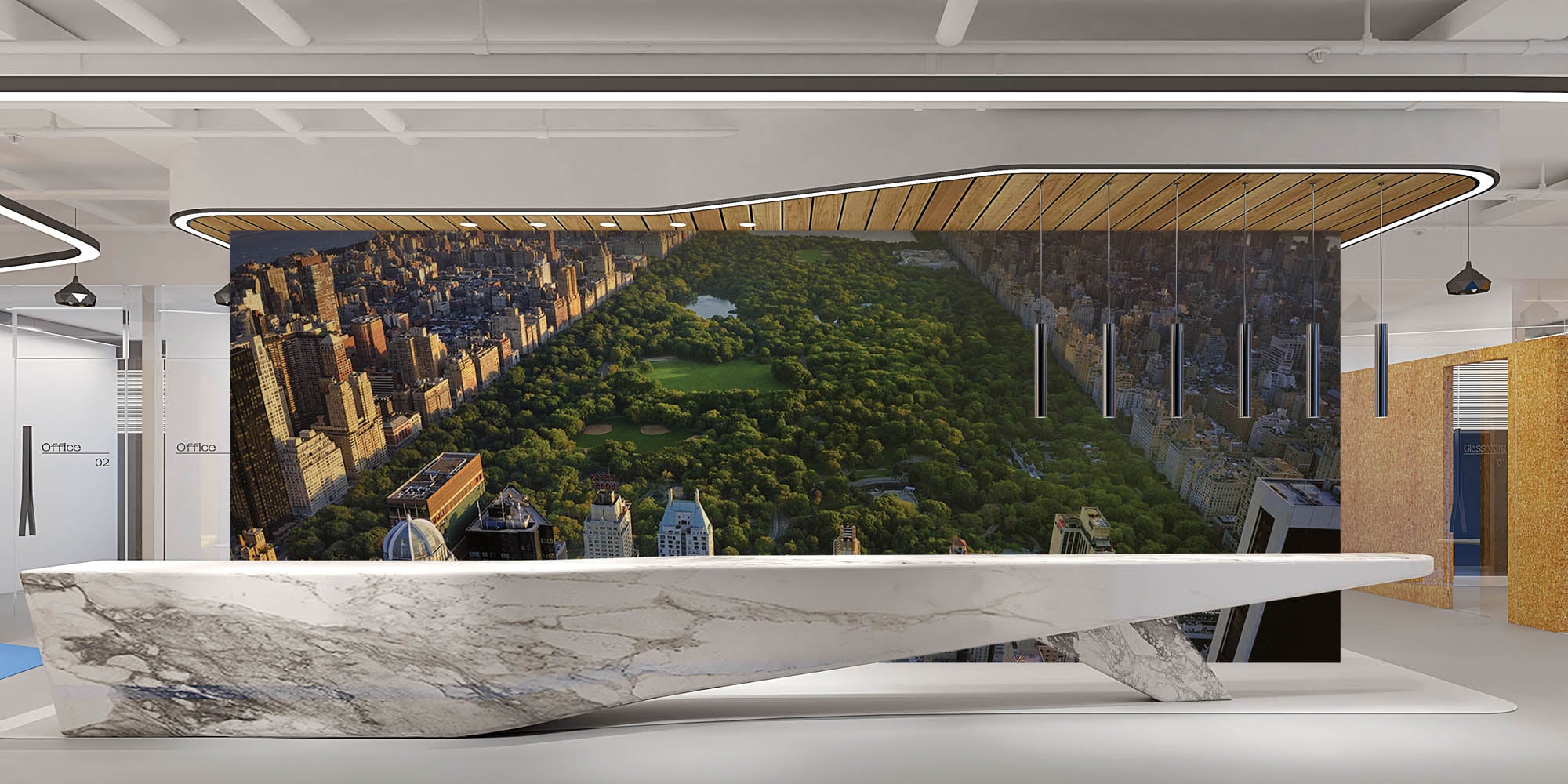 Bovenaanzicht Central Park - LW00309 Fotobehang