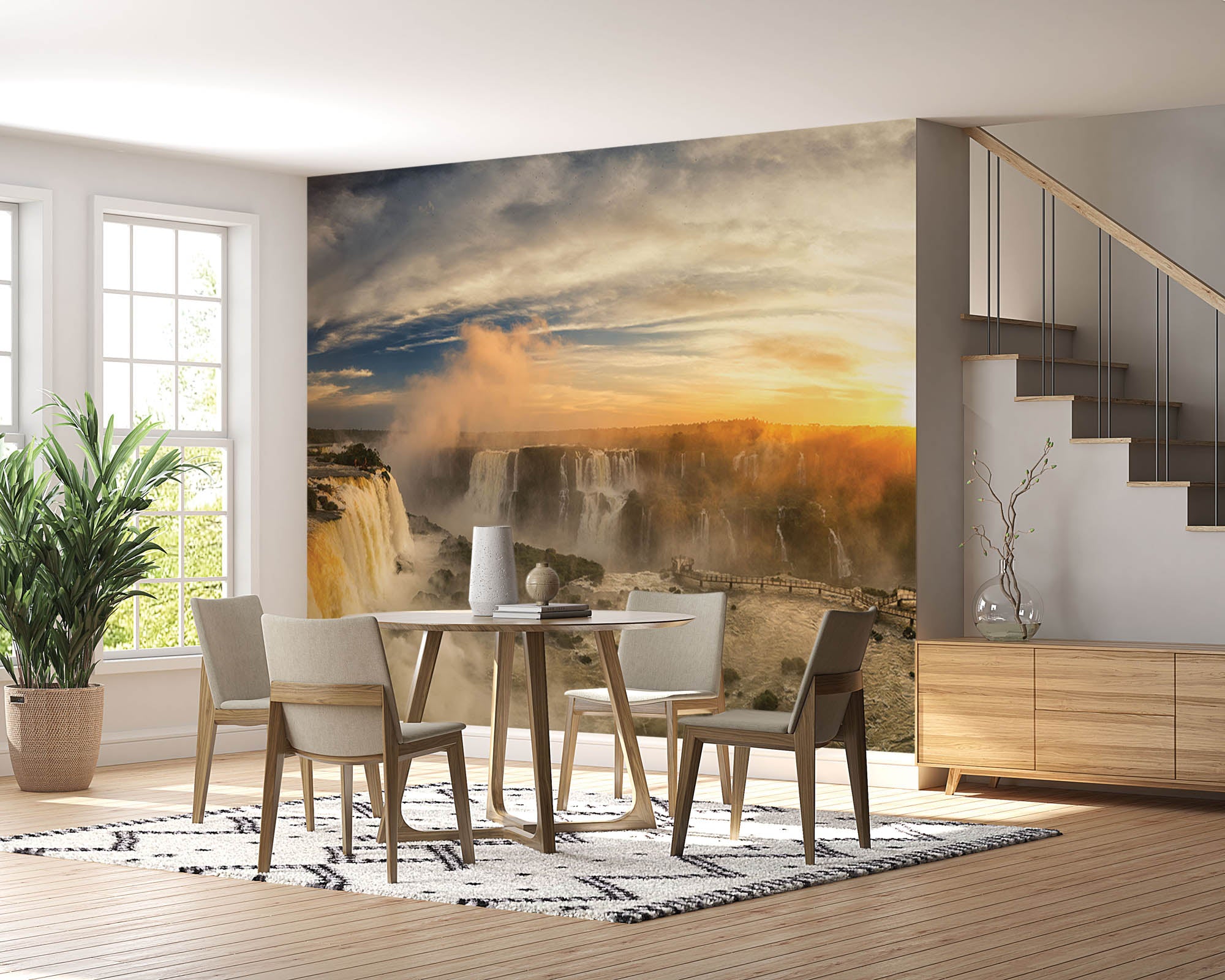 Brede waterval met weids zicht - LW00272 Fotobehang