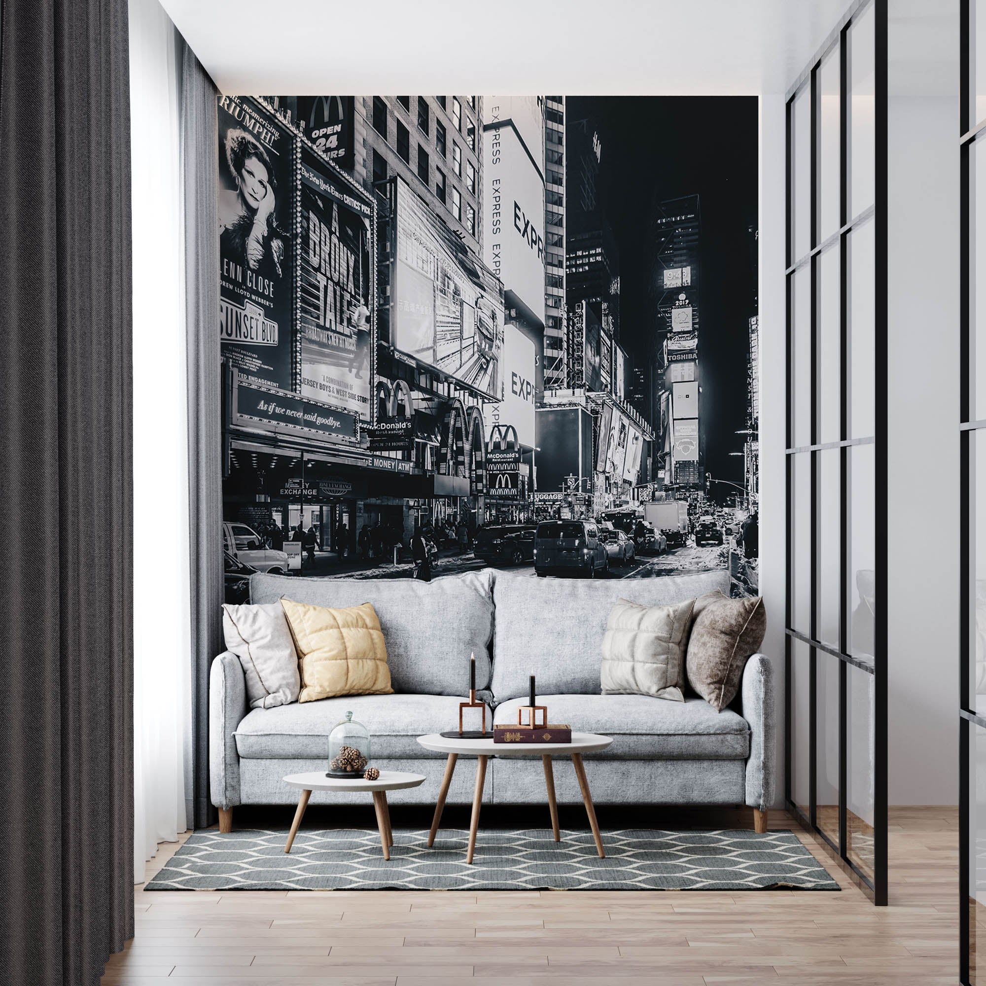 Broadway in zwart-wit - LW00331 Fotobehang