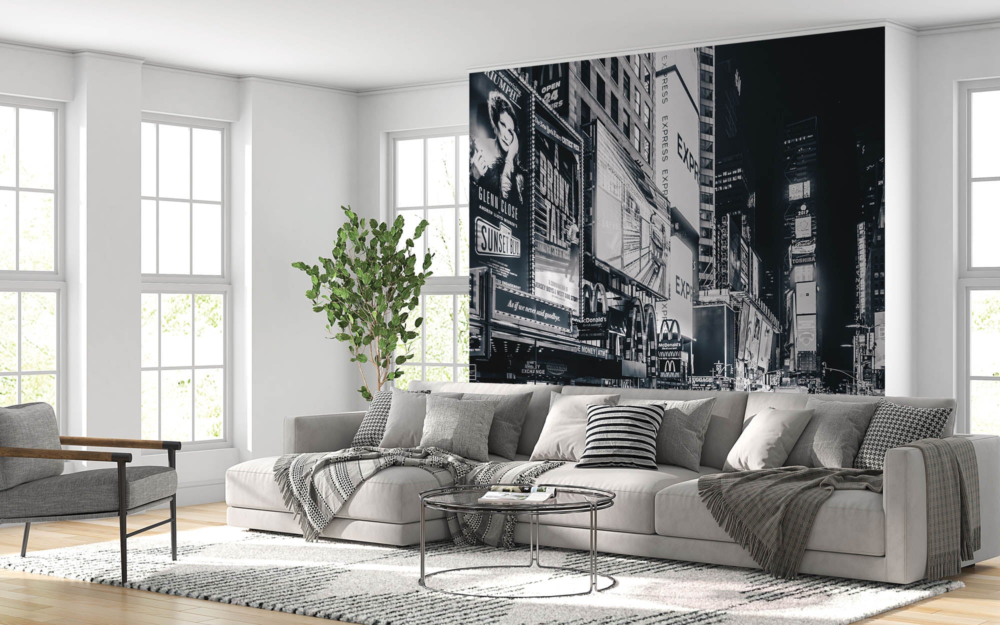 Broadway in zwart-wit - LW00331 Fotobehang