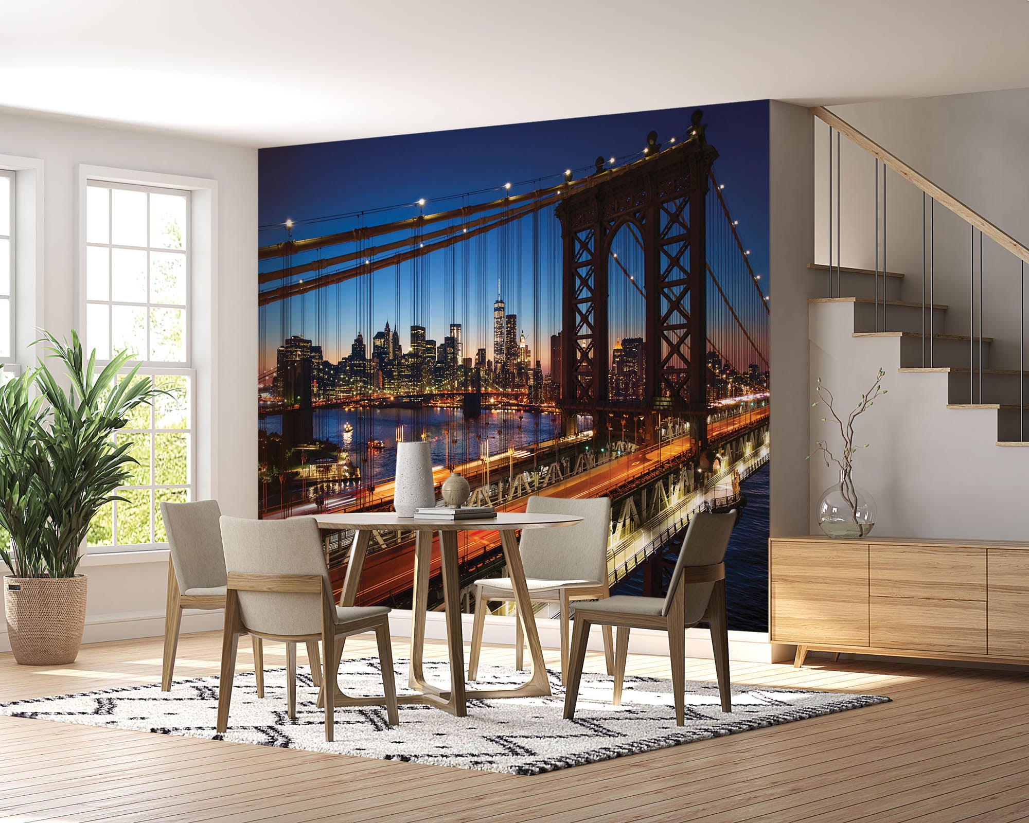 Brooklyn brug bij zonsondergang  - LW00317 Fotobehang