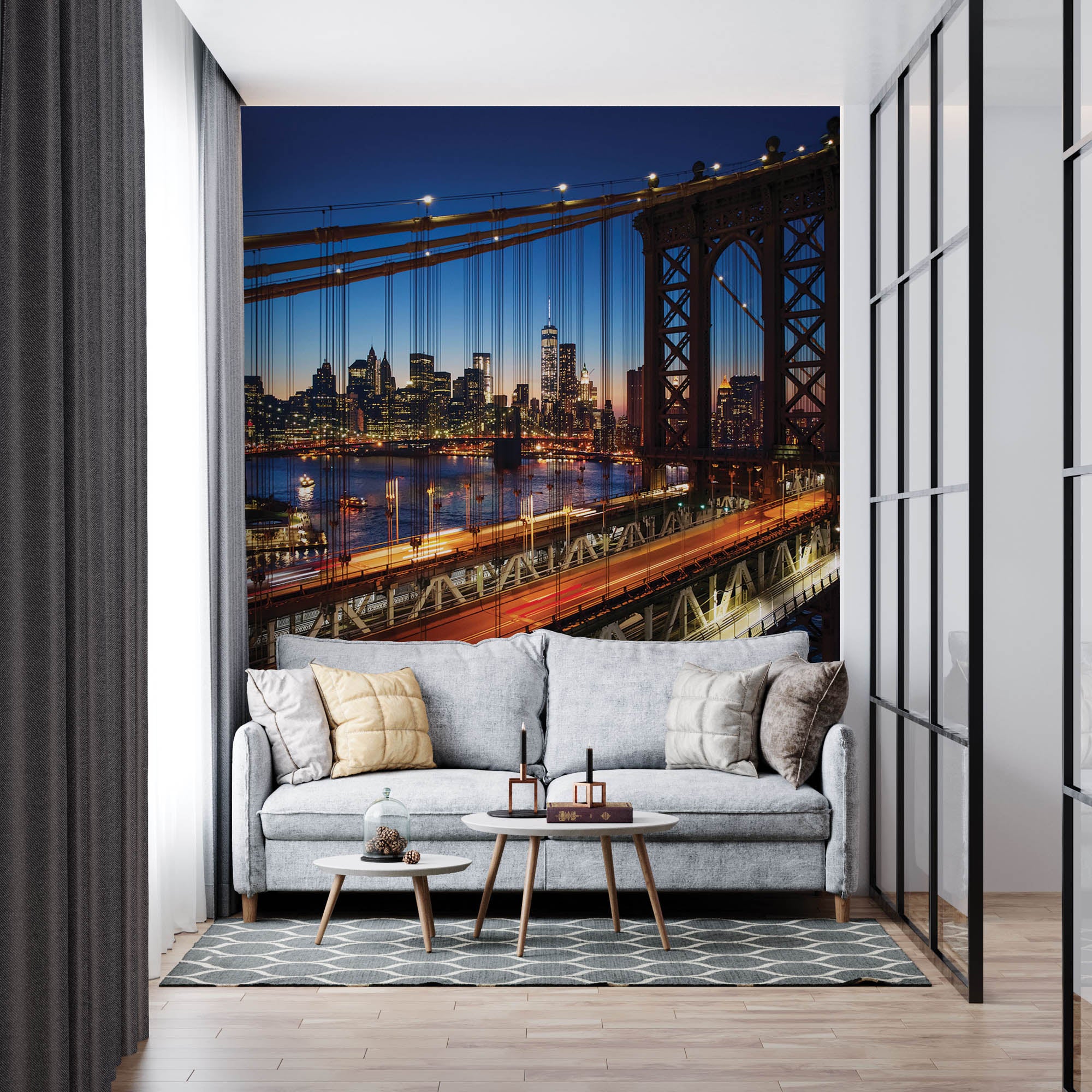 Brooklyn brug bij zonsondergang  - LW00317 Fotobehang