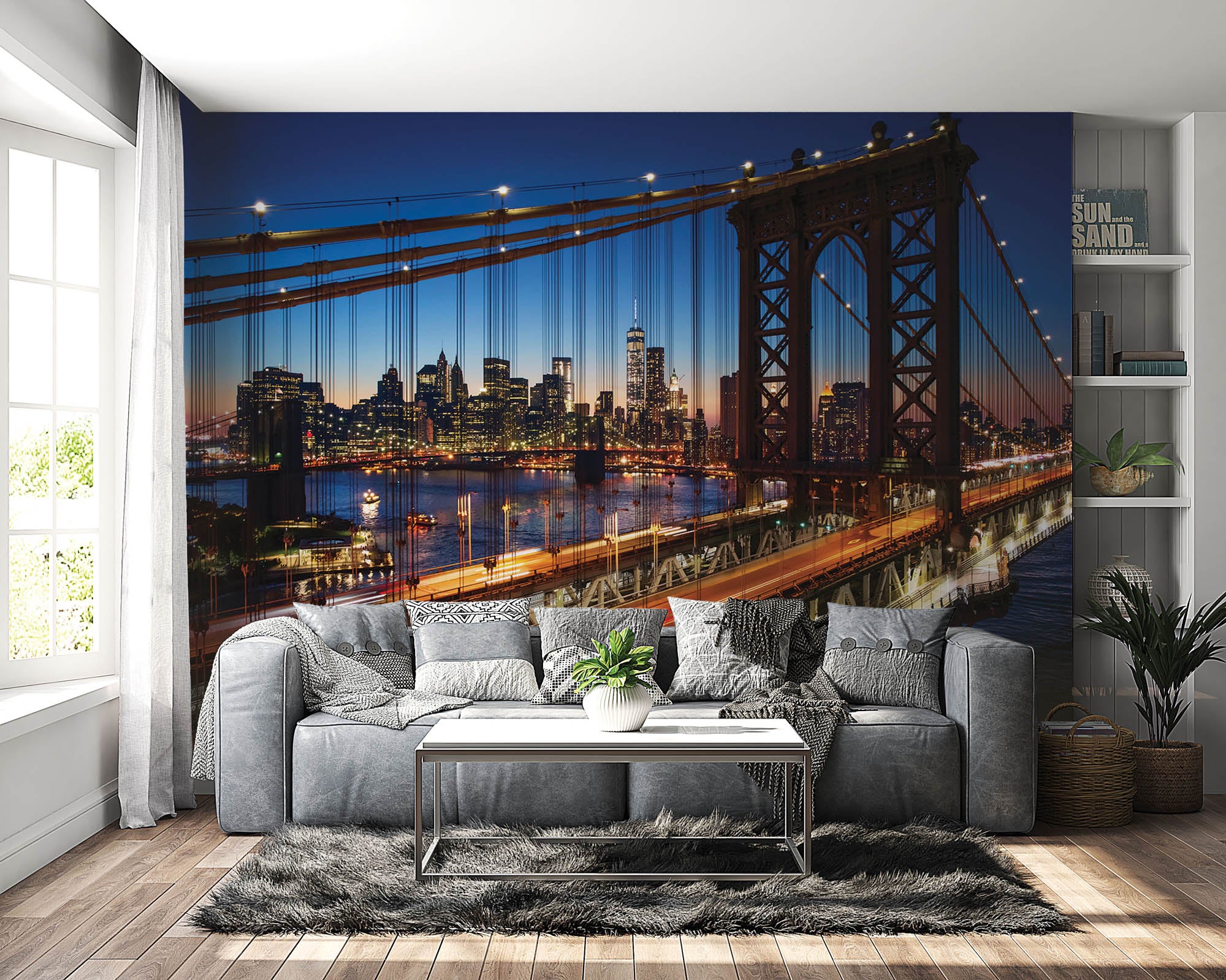 Brooklyn brug bij zonsondergang  - LW00317 Fotobehang