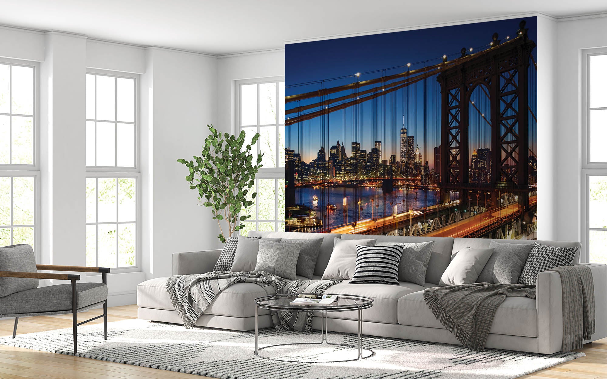 Brooklyn brug bij zonsondergang  - LW00317 Fotobehang