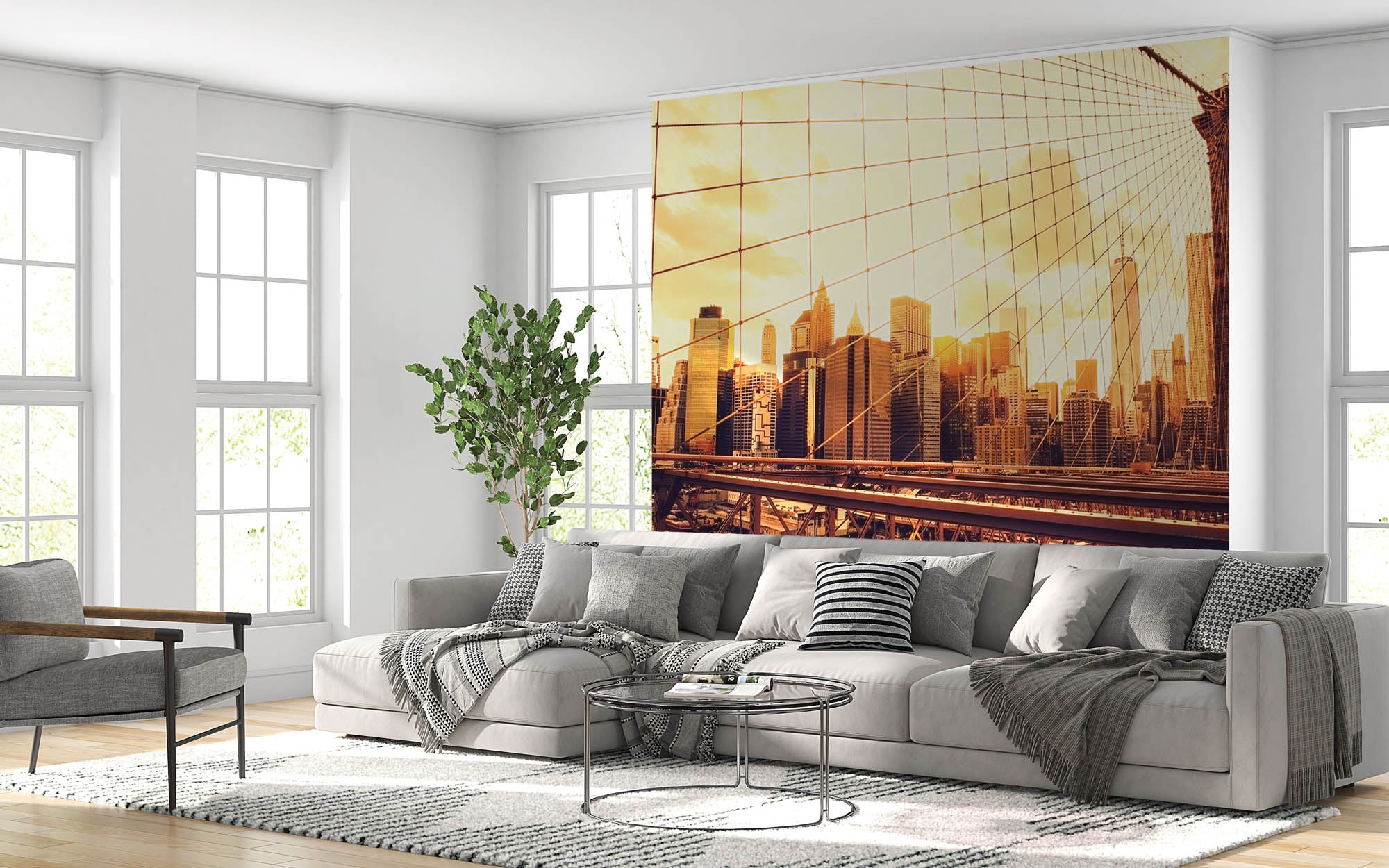 Brooklyn brug en skyline Manhattan  - LW00319 Fotobehang