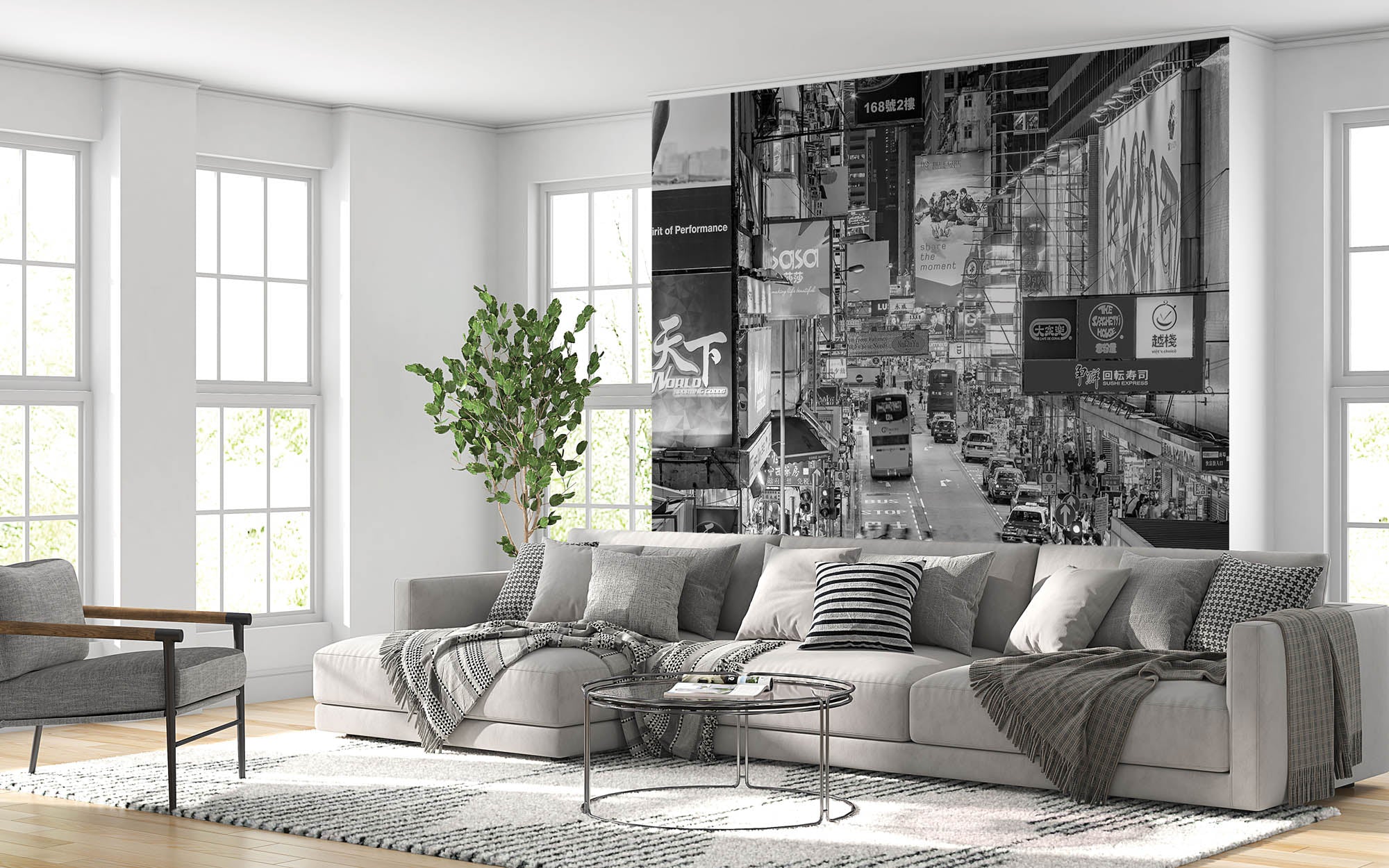 Brooklyn Brug in New York zwart=wit - LW00325 Fotobehang