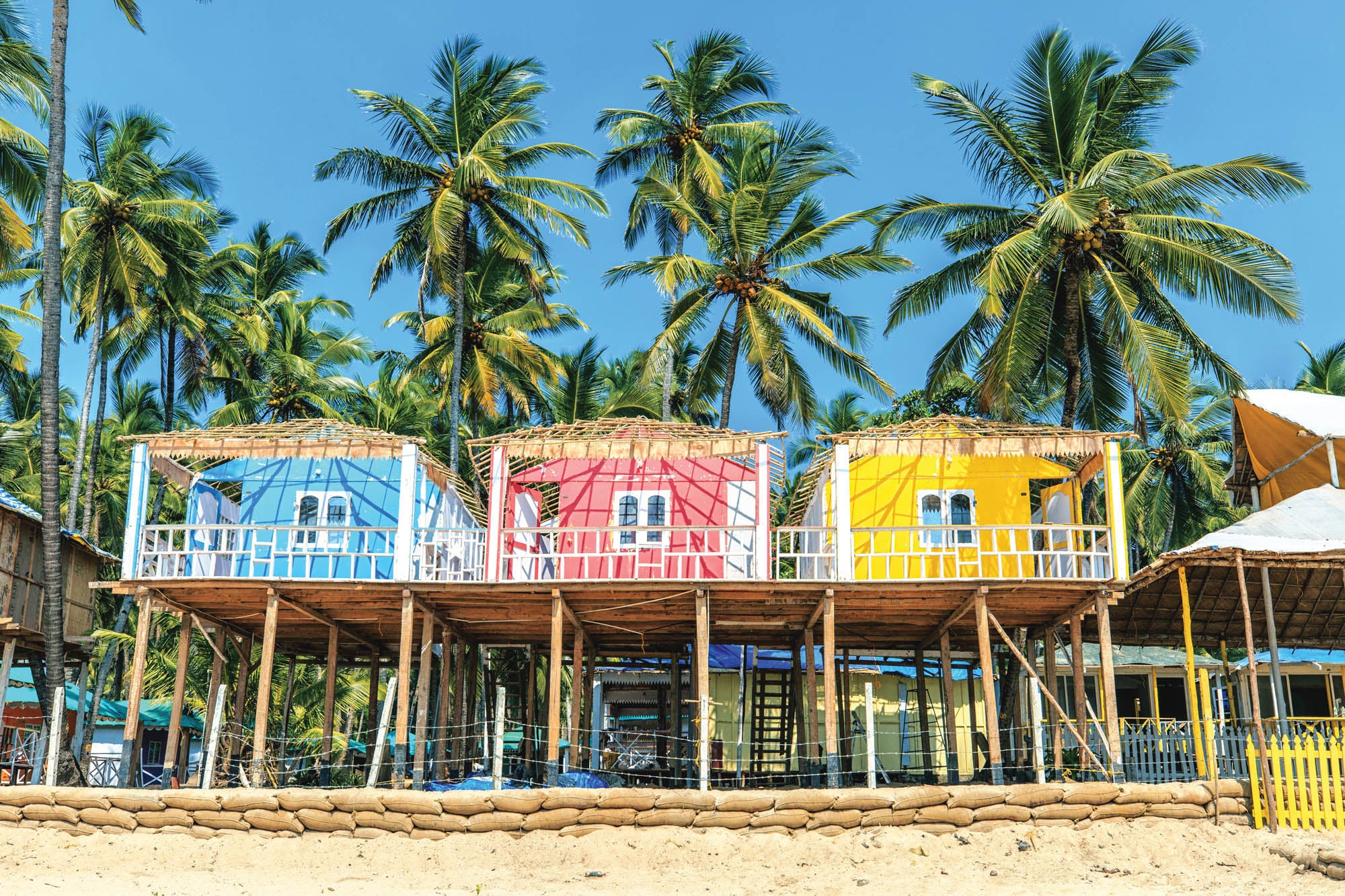 Bungalows strand India  - LW00434 Fotobehang