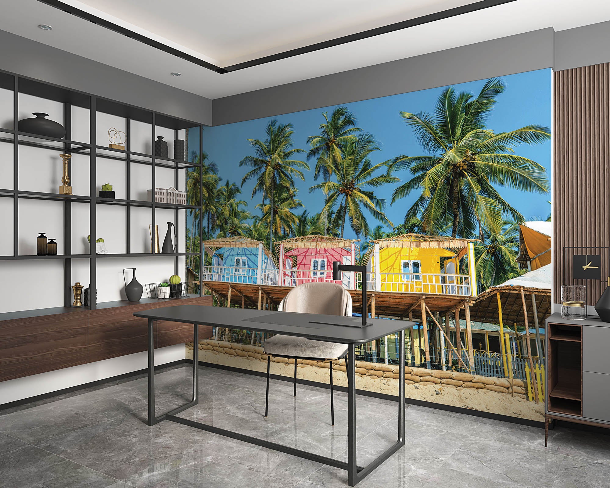 Bungalows strand India  - LW00434 Fotobehang