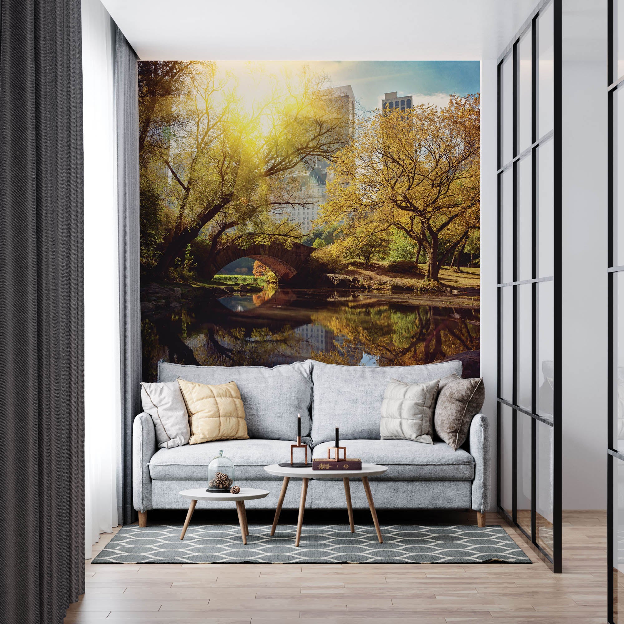 Central Park met brug - LW00306 Fotobehang