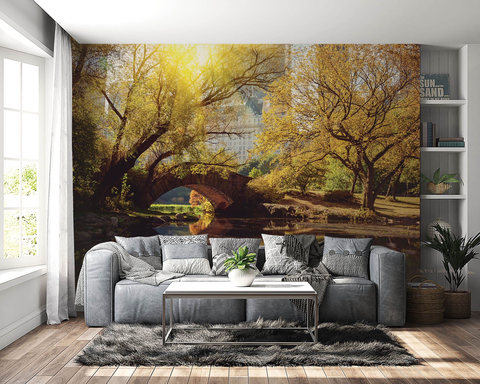 Central Park met brug - LW00306 Fotobehang