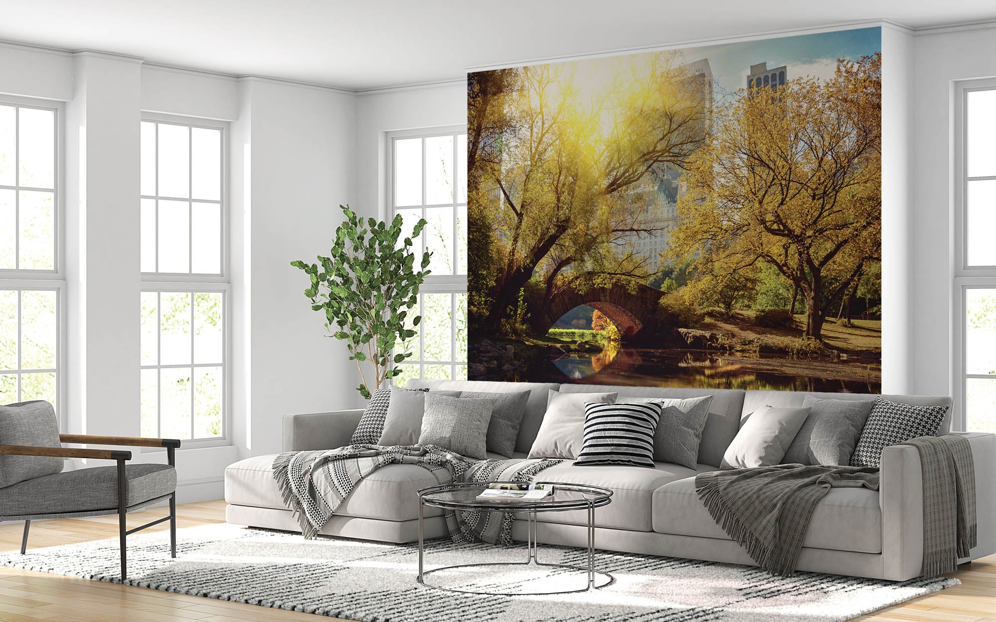 Central Park met brug - LW00306 Fotobehang