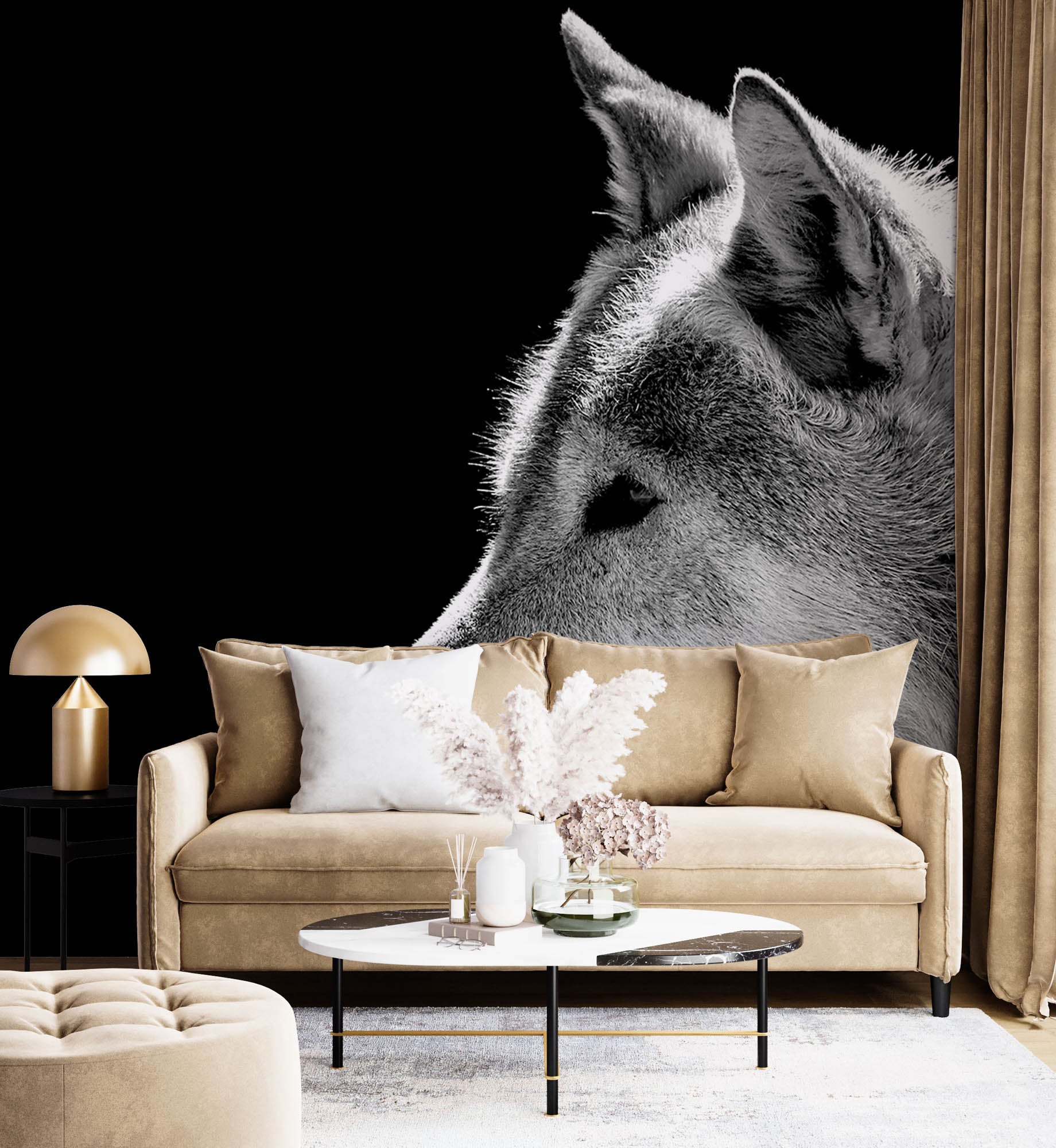 Close-up hoofd wolf - LW00208 Fotobehang