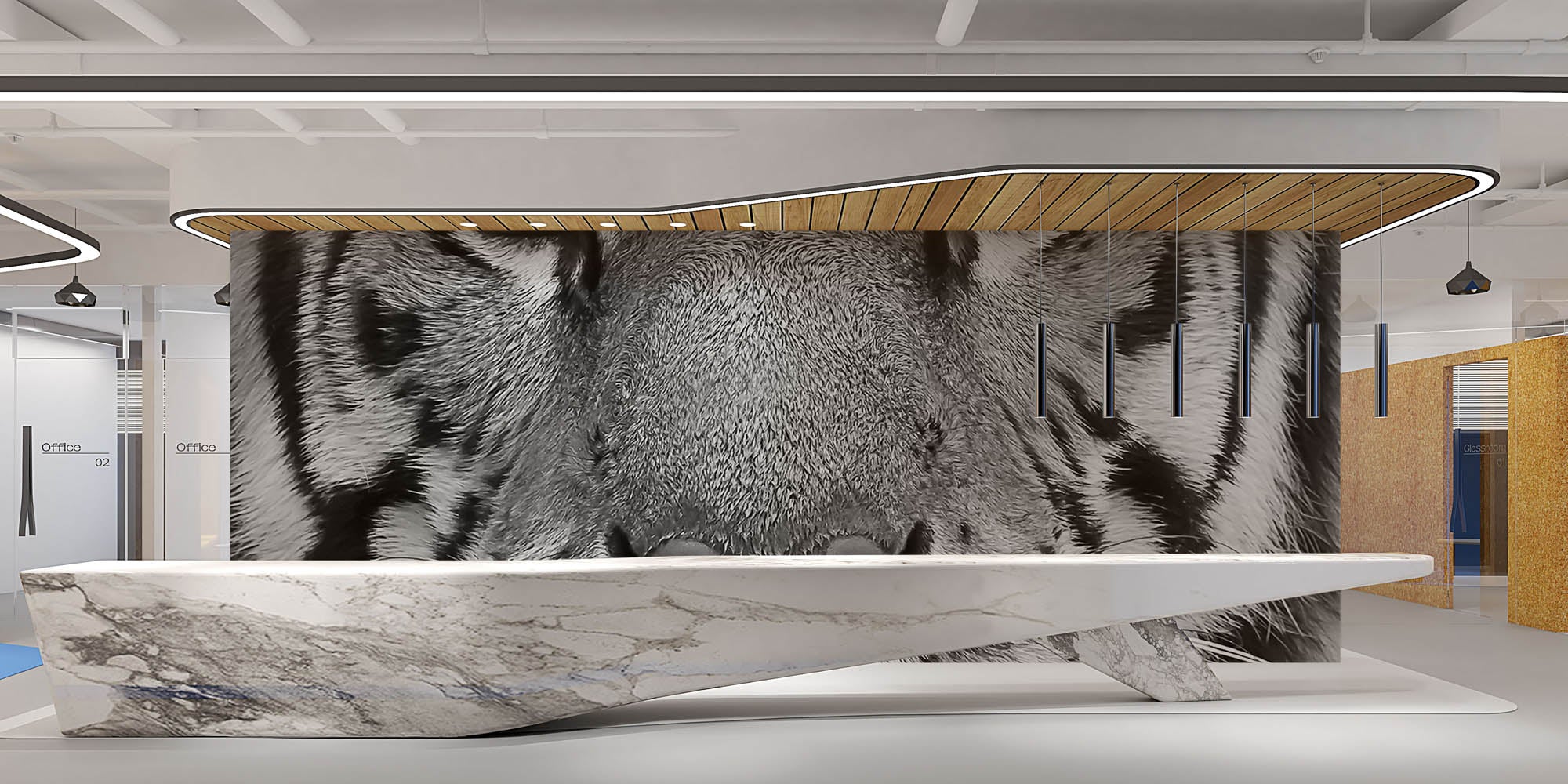 Close-up portret van een tijger - LW00227 Fotobehang