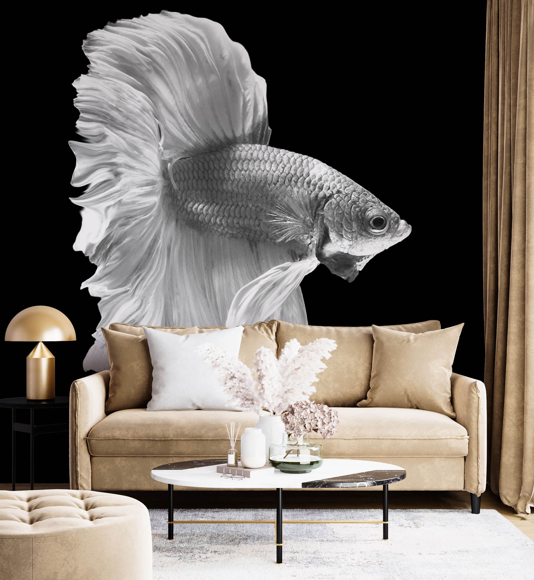 Crown Tail Betta vis- LW00229 Fotobehang