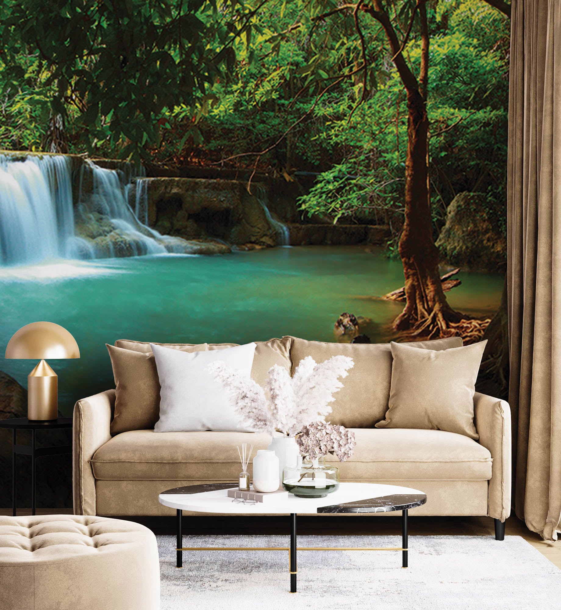 De Huay mae Kamin waterval  - LW00254 Fotobehang