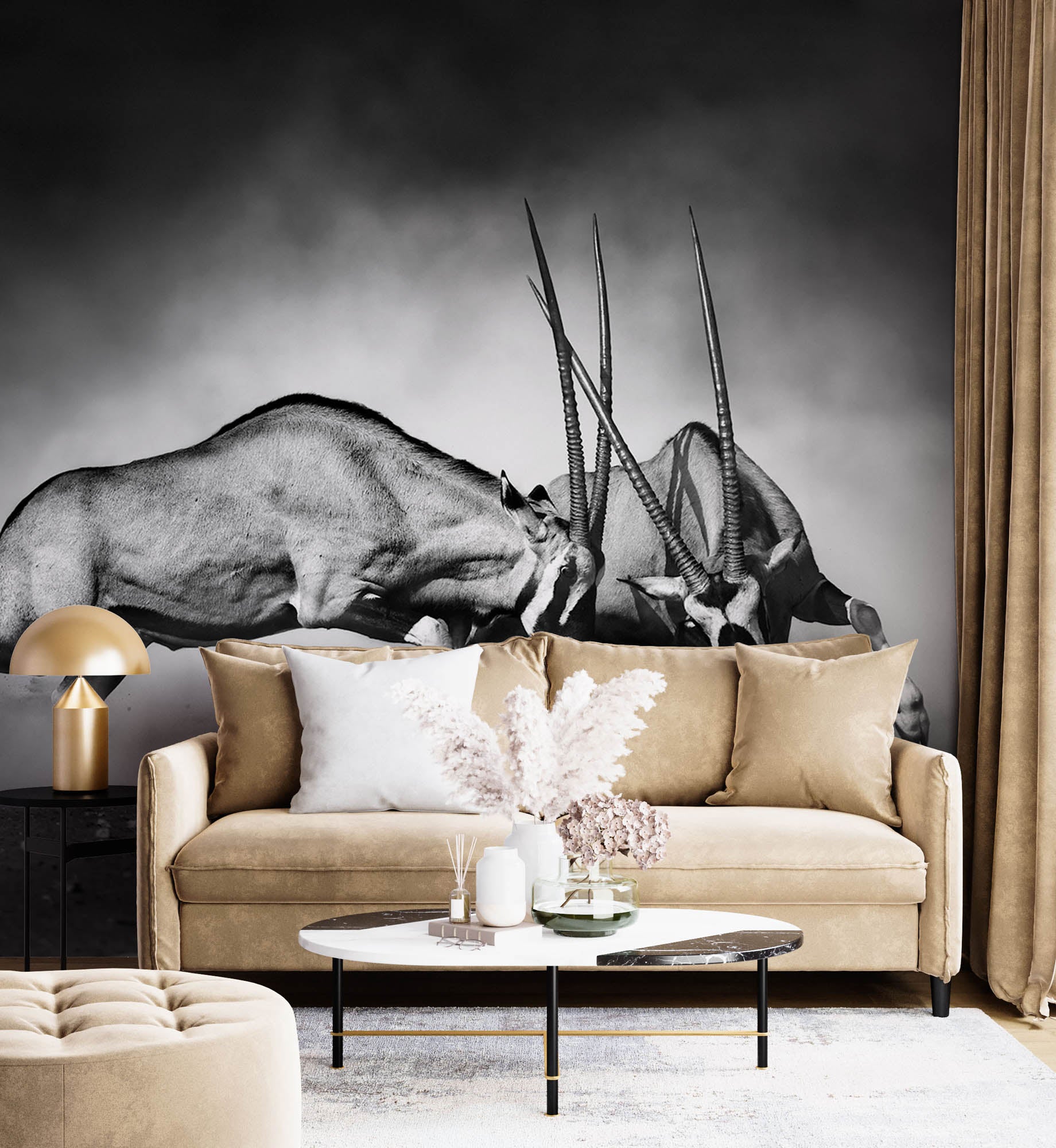 Duellerende gemsbokken  - LW00218 Fotobehang