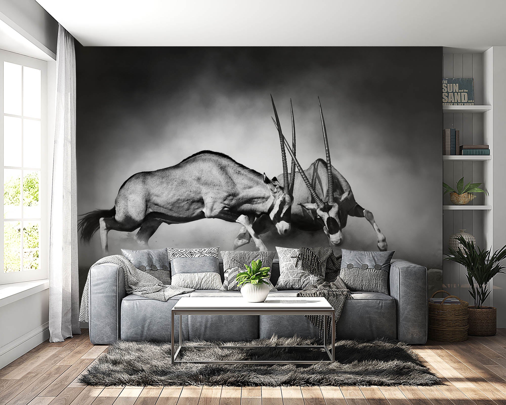 Duellerende gemsbokken  - LW00218 Fotobehang