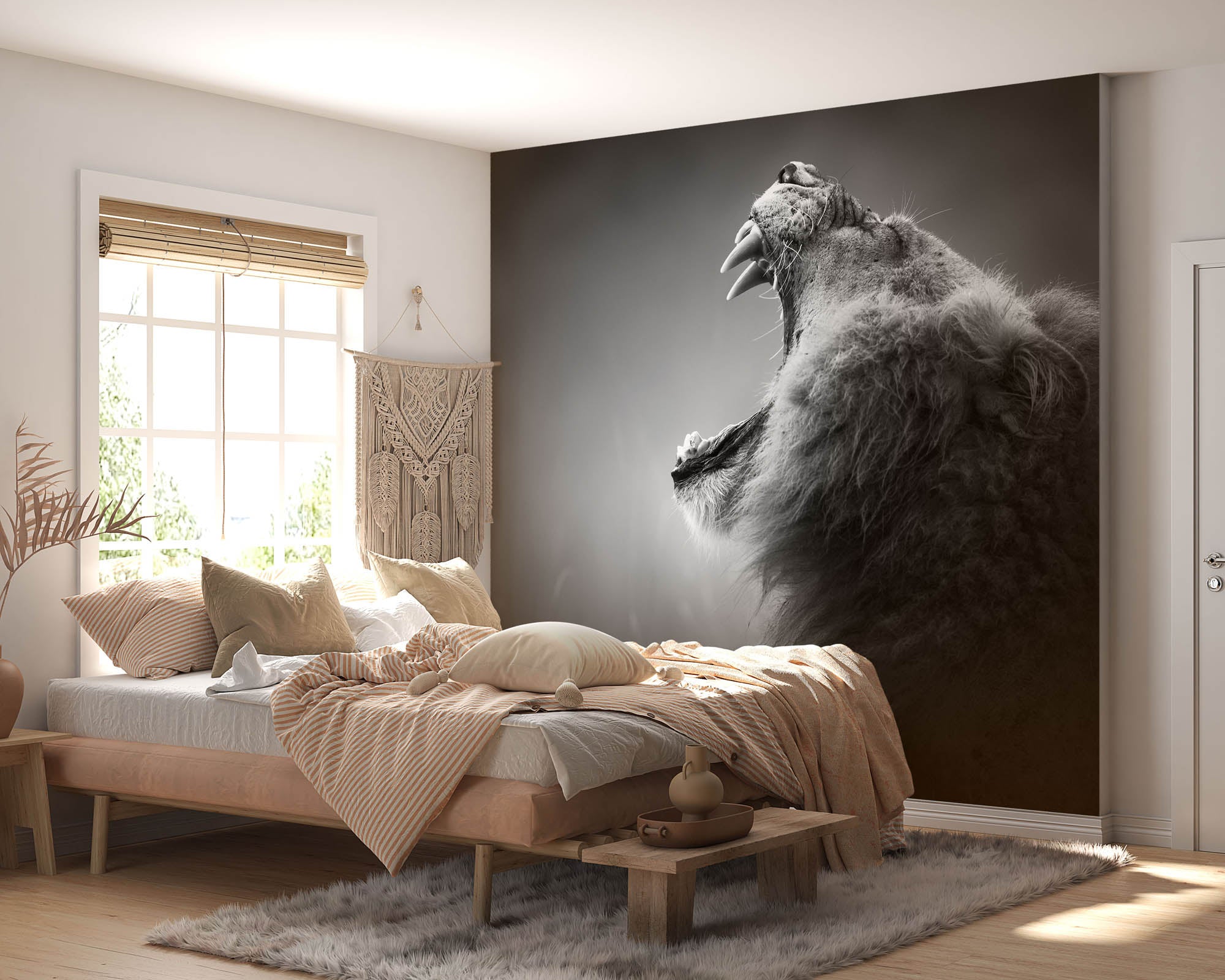 Een geeuwende leeuw - LW00210 Fotobehang