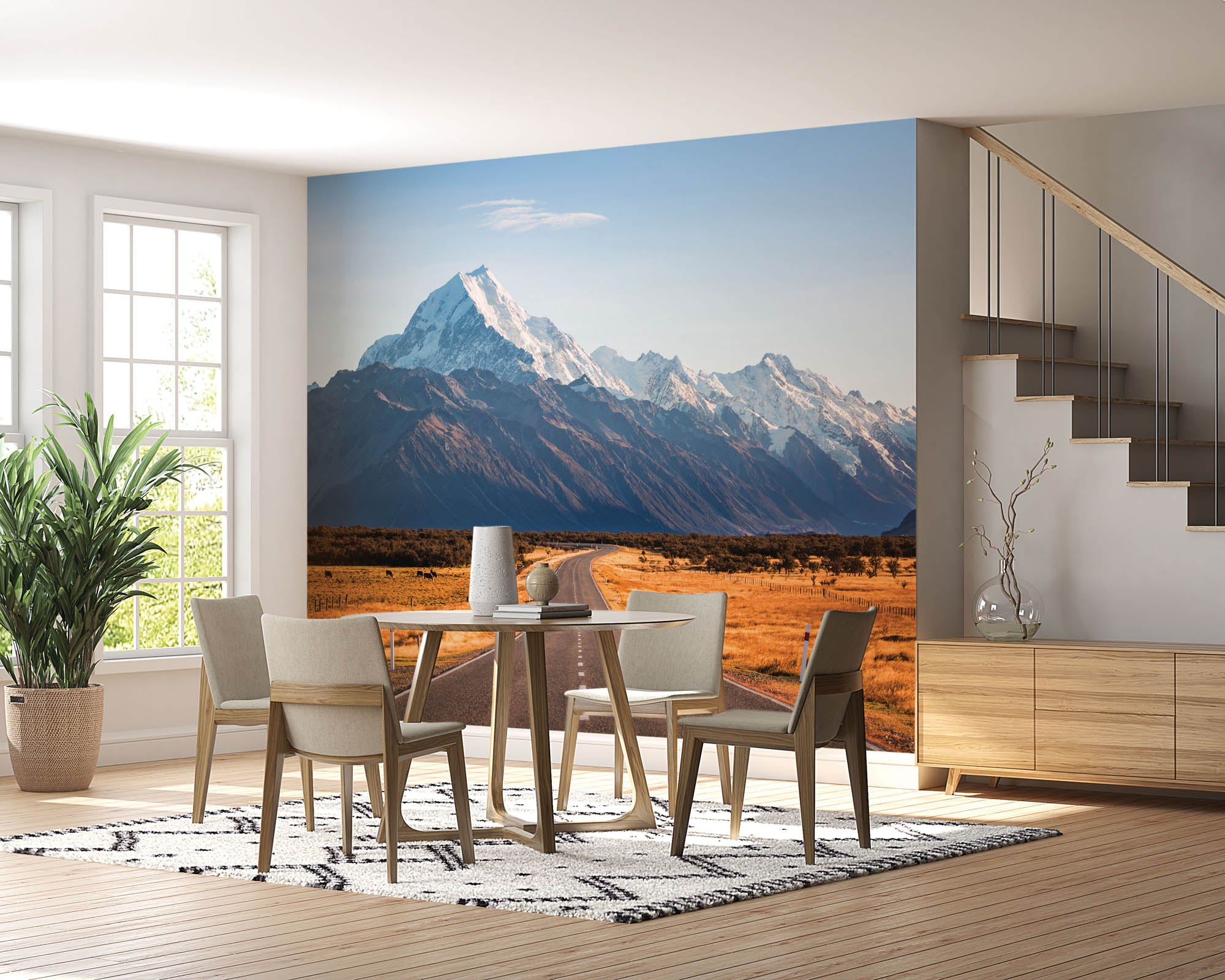 Een weg met bergen op achtergrond  - LW00133 Fotobehang