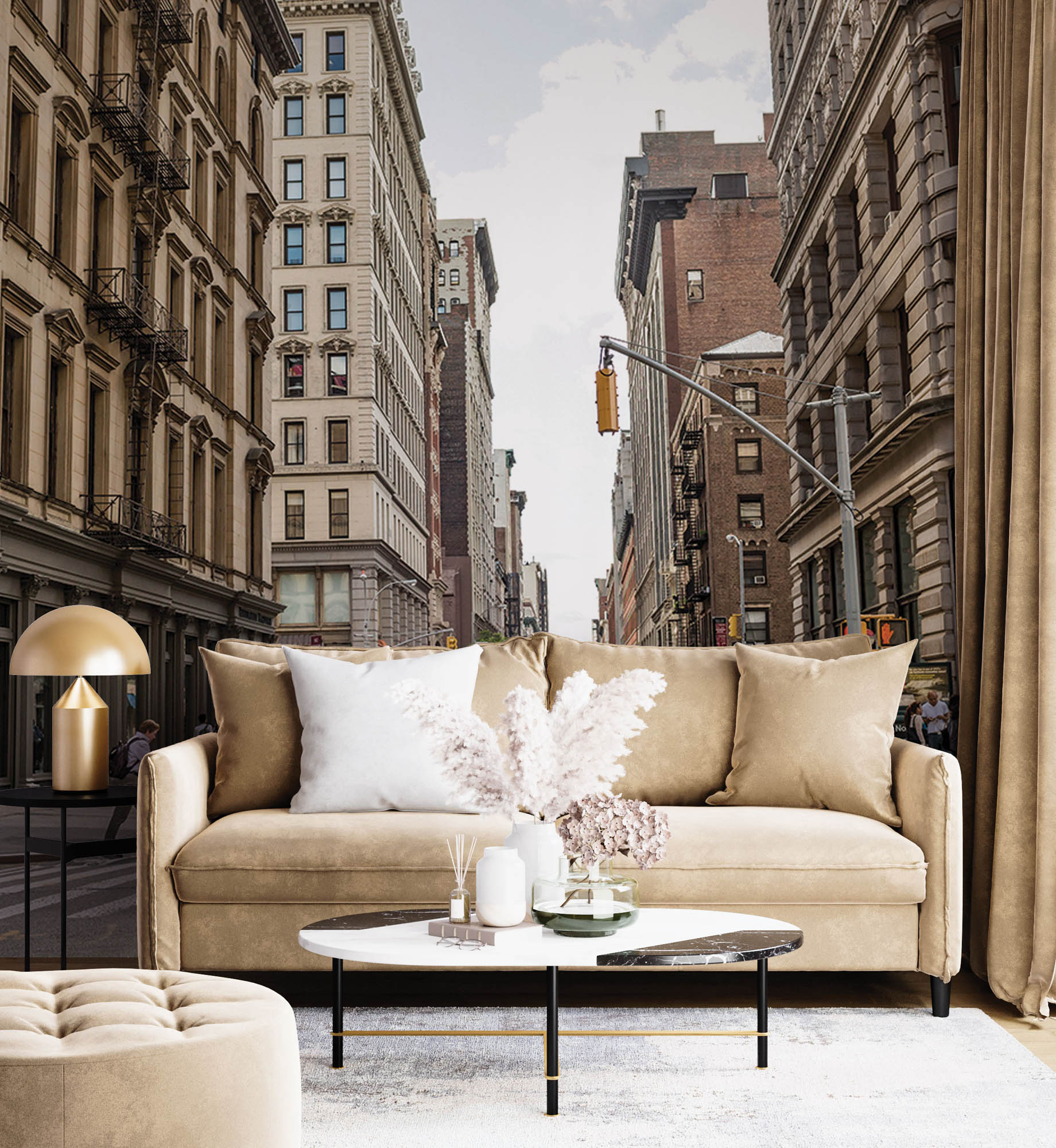 Een wijk in New York City - LW00315 Fotobehang