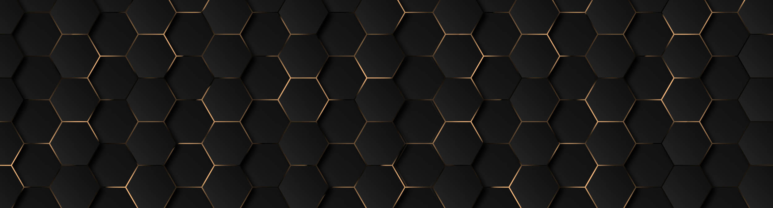 Elegant Zwart Hexagon Patroon - LW00504 Fotobehang