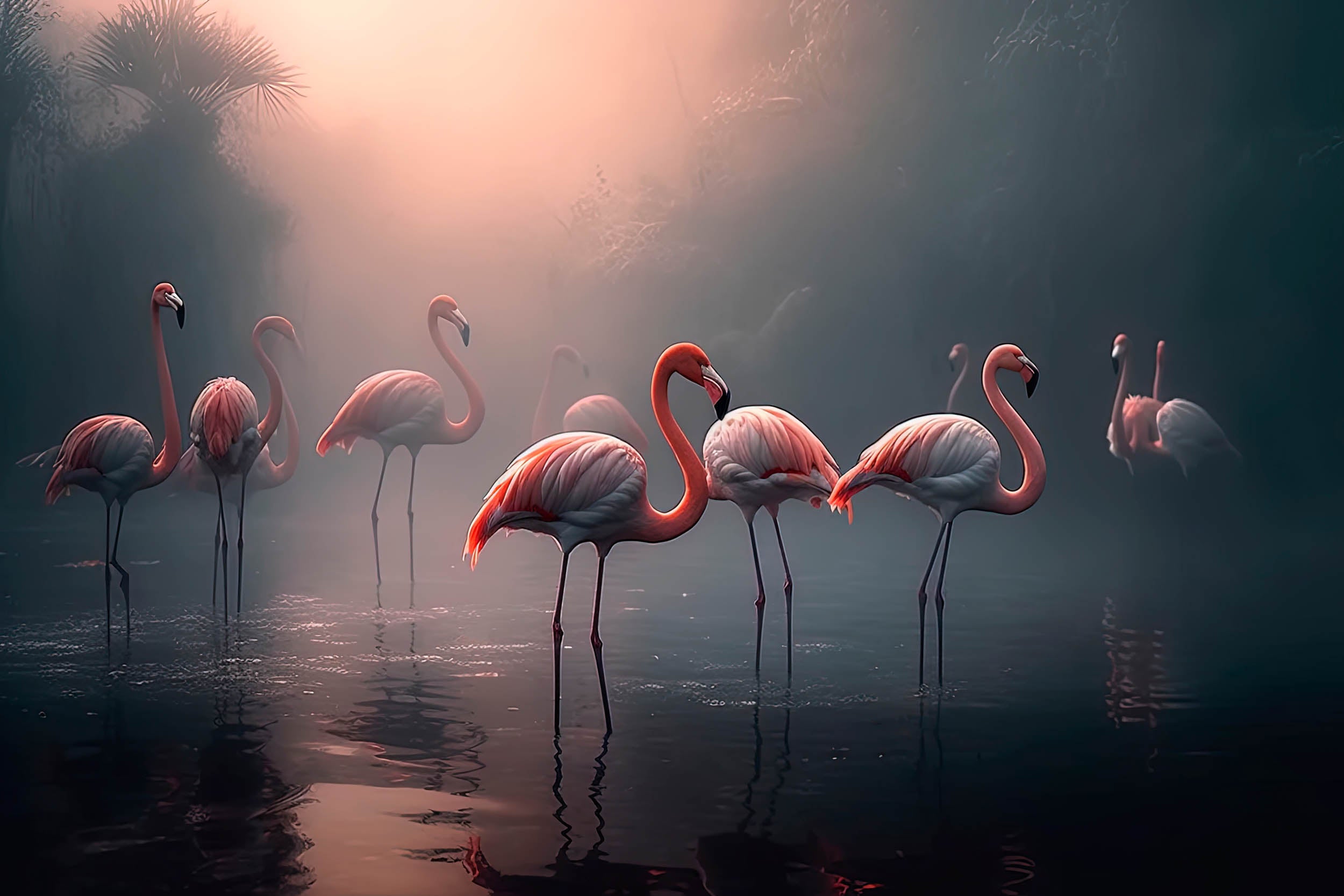 Flamingo’s bij Zonsopgang - LW00844