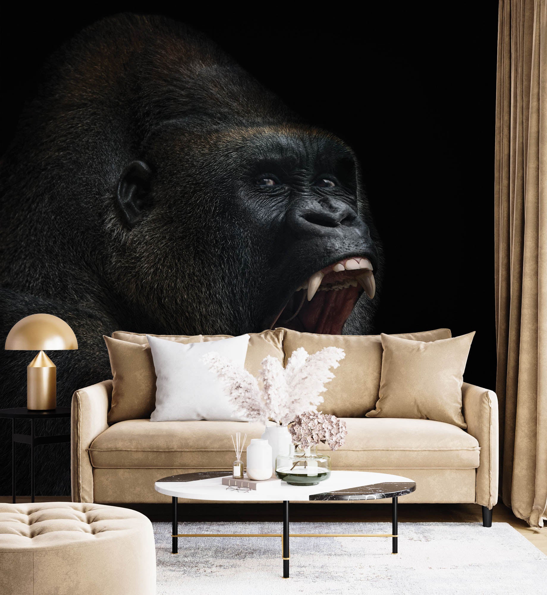 Gorilla kop - LW00160 Fotobehang