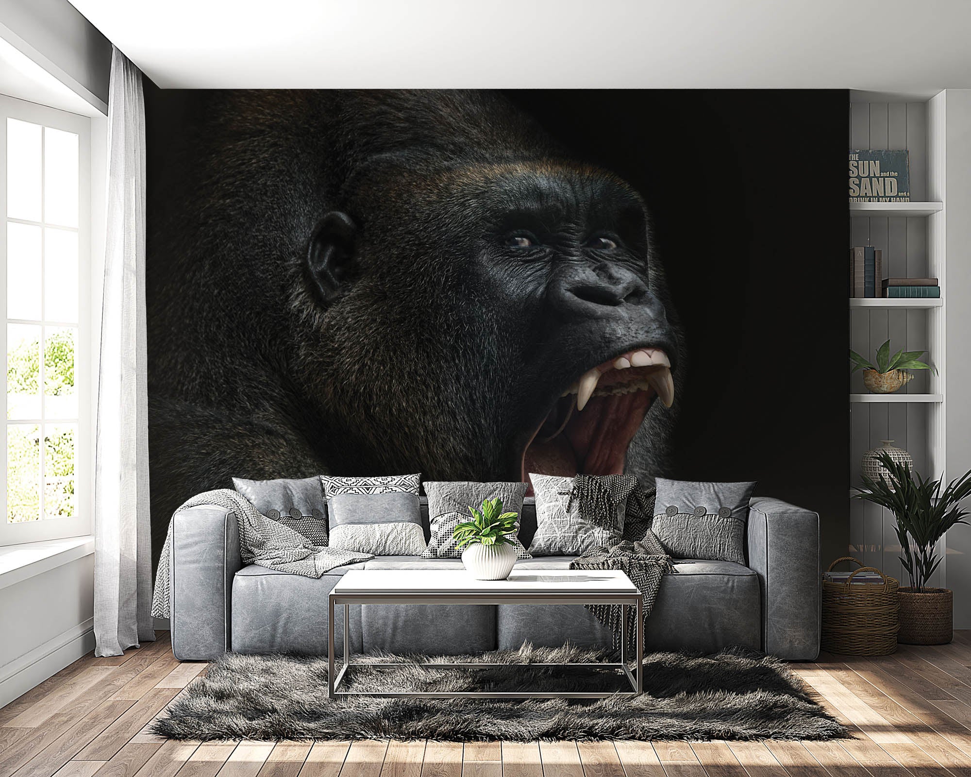 Gorilla kop - LW00160 Fotobehang