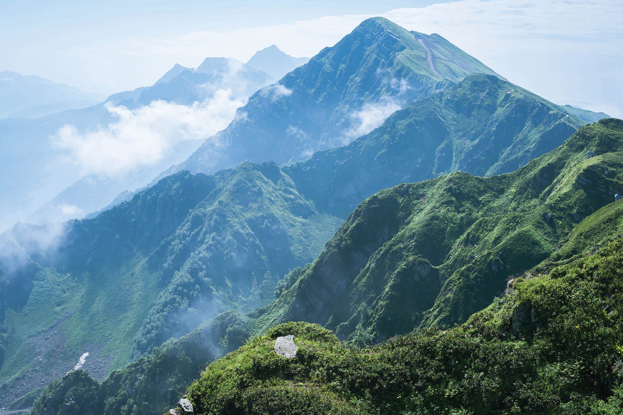 Groen gebergte Rusland - LW00111 Fotobehang
