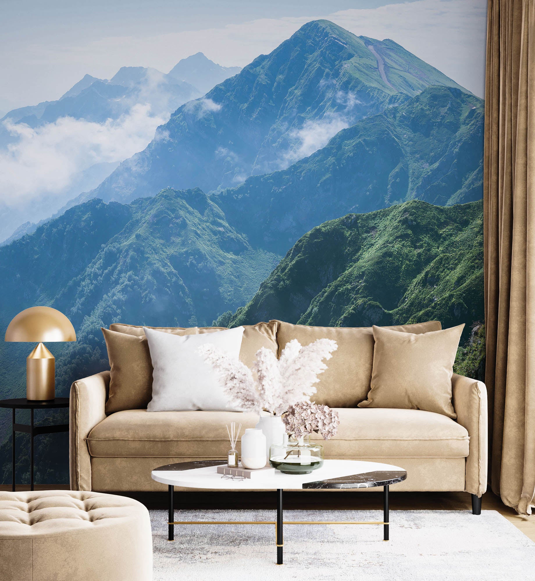 Groen gebergte Rusland - LW00111 Fotobehang