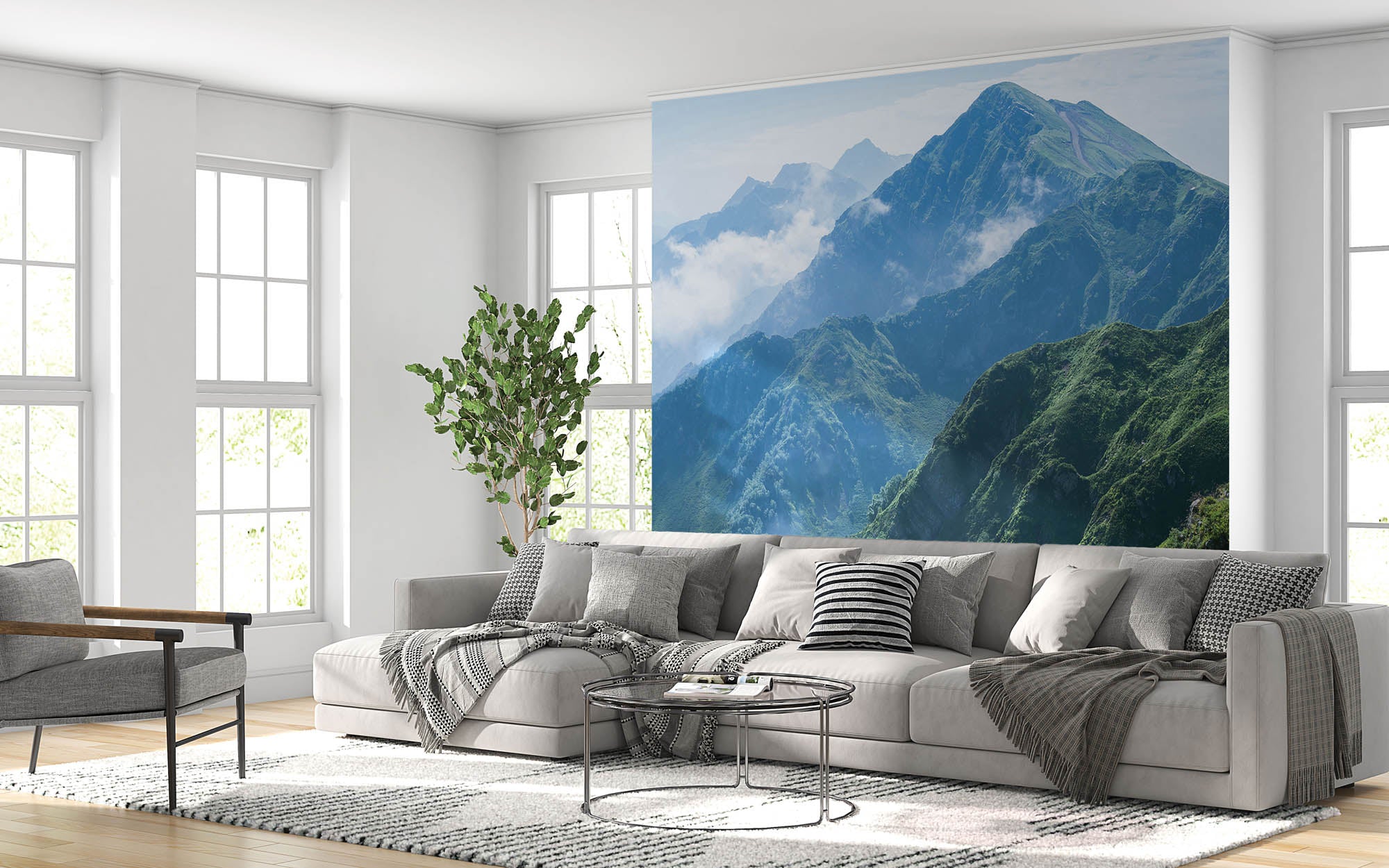 Groen gebergte Rusland - LW00111 Fotobehang