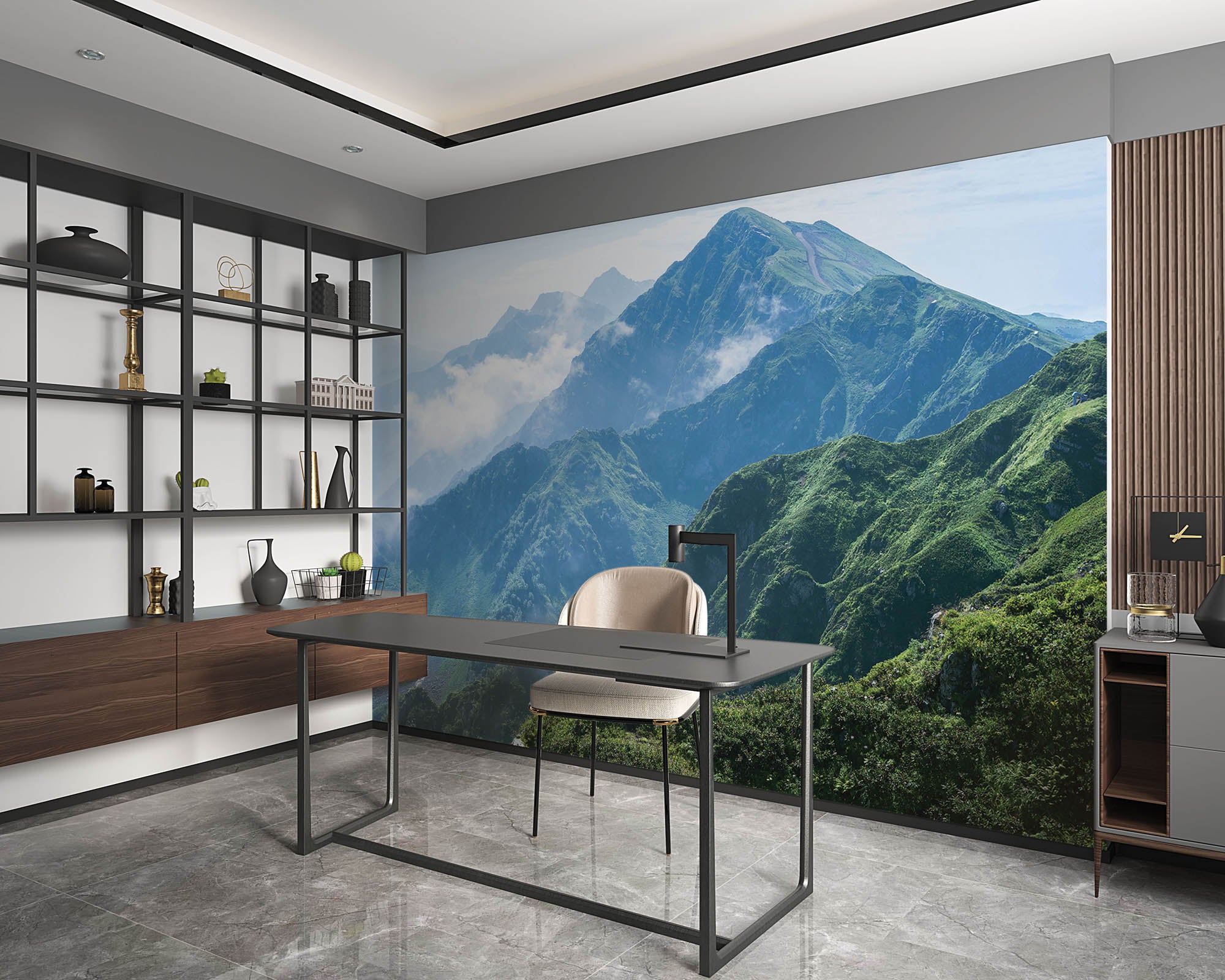 Groen gebergte Rusland - LW00111 Fotobehang