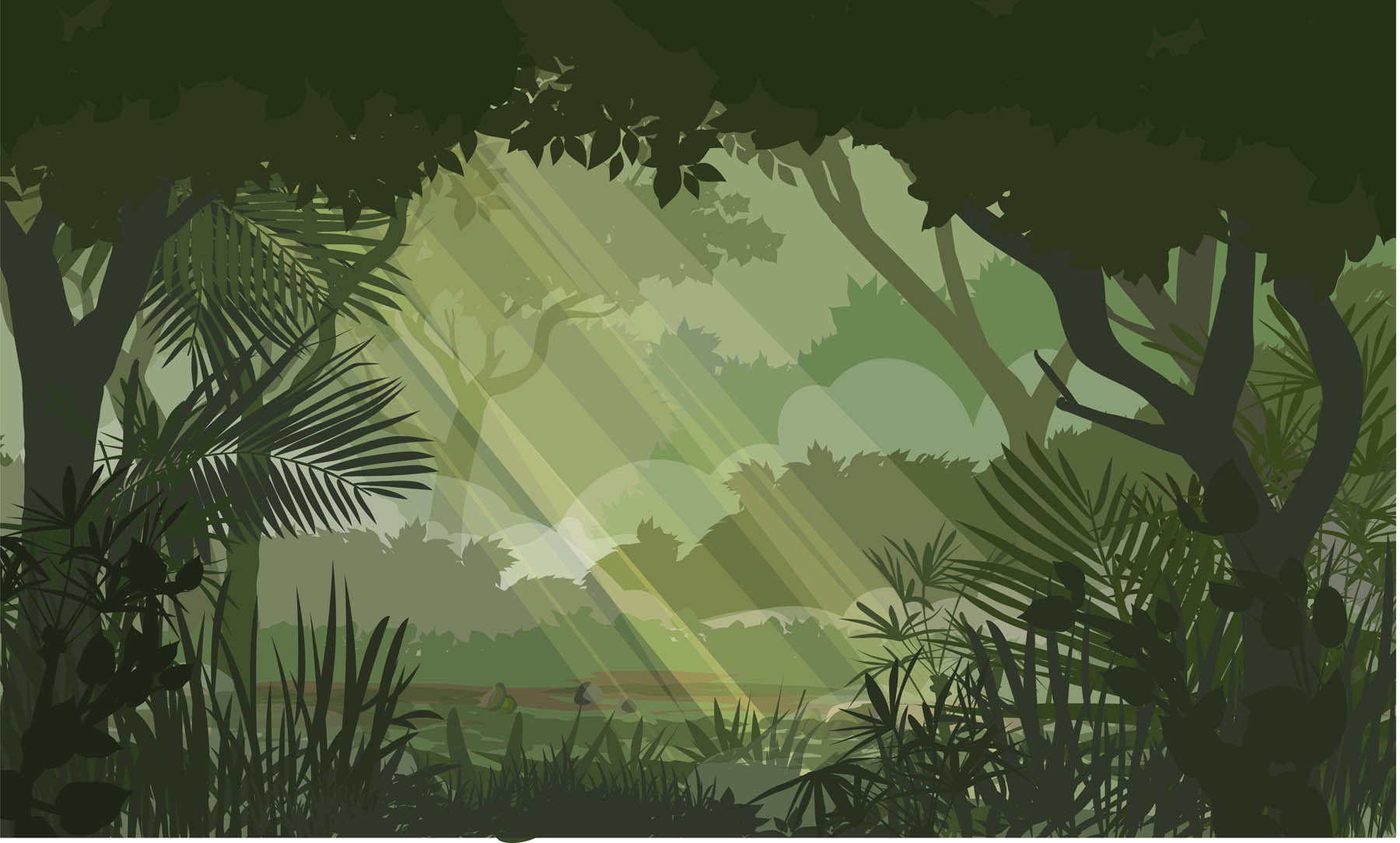 Groen Jungleparadijs - LW00617 Fotobehang