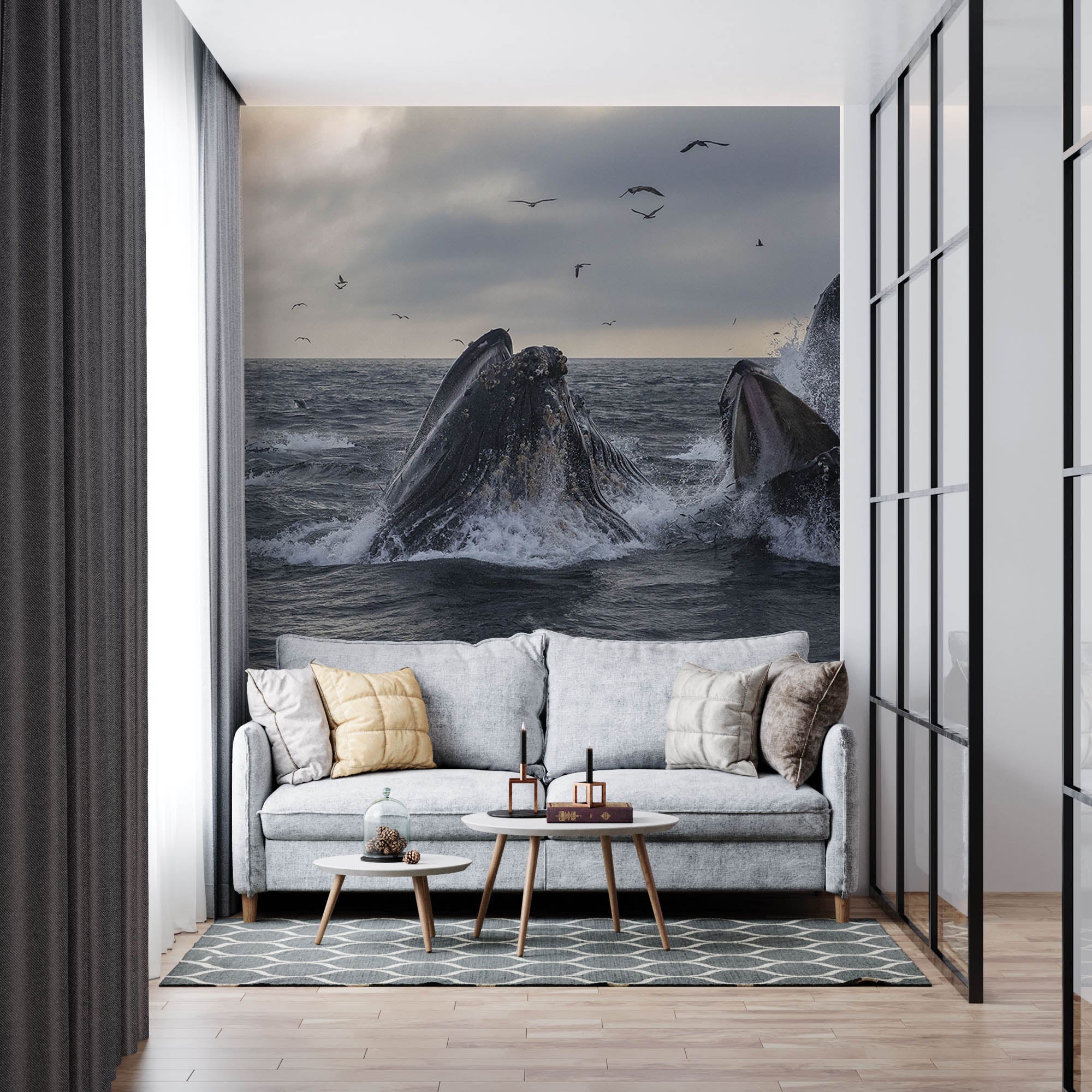 Groep grijze walvissen - LW00184 Fotobehang