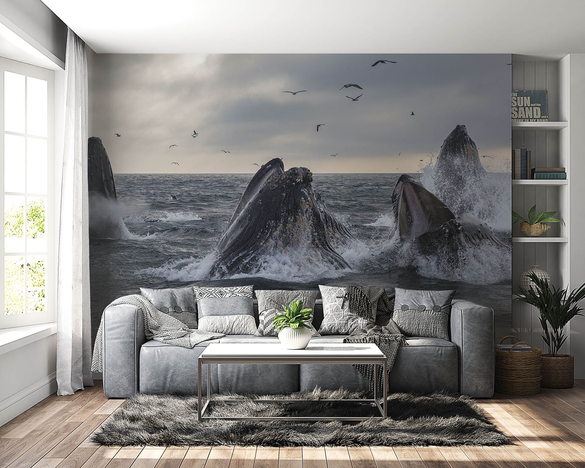 Groep grijze walvissen - LW00184 Fotobehang