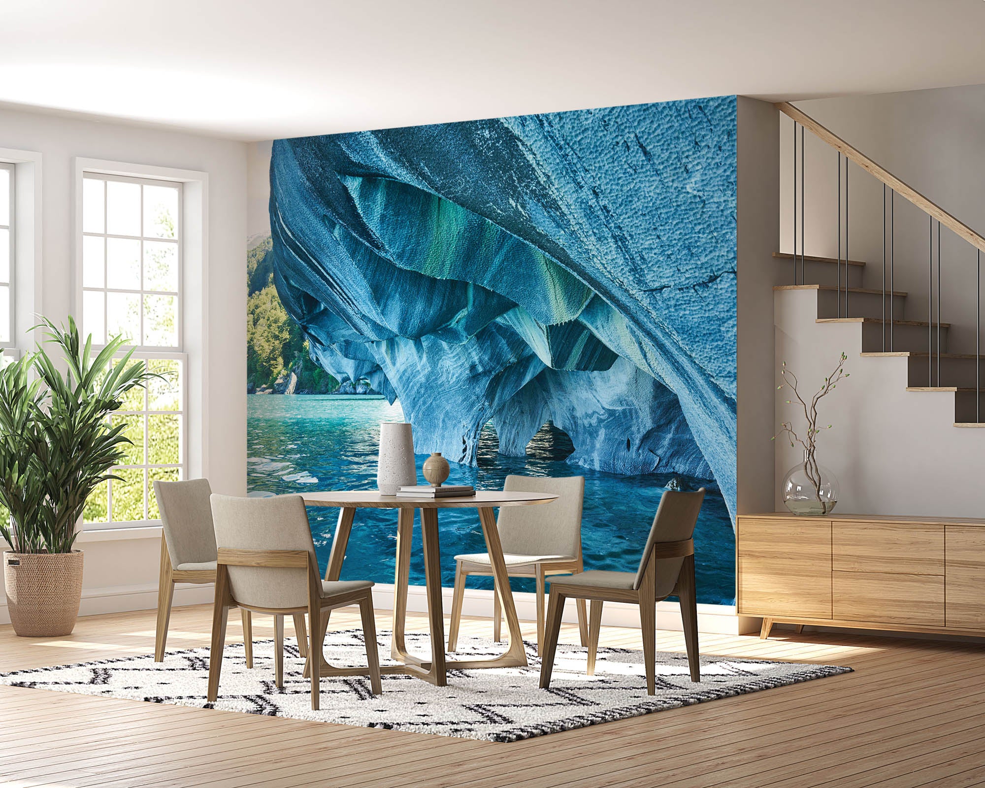 Grotten in blauw tinten  - LW00289 Fotobehang