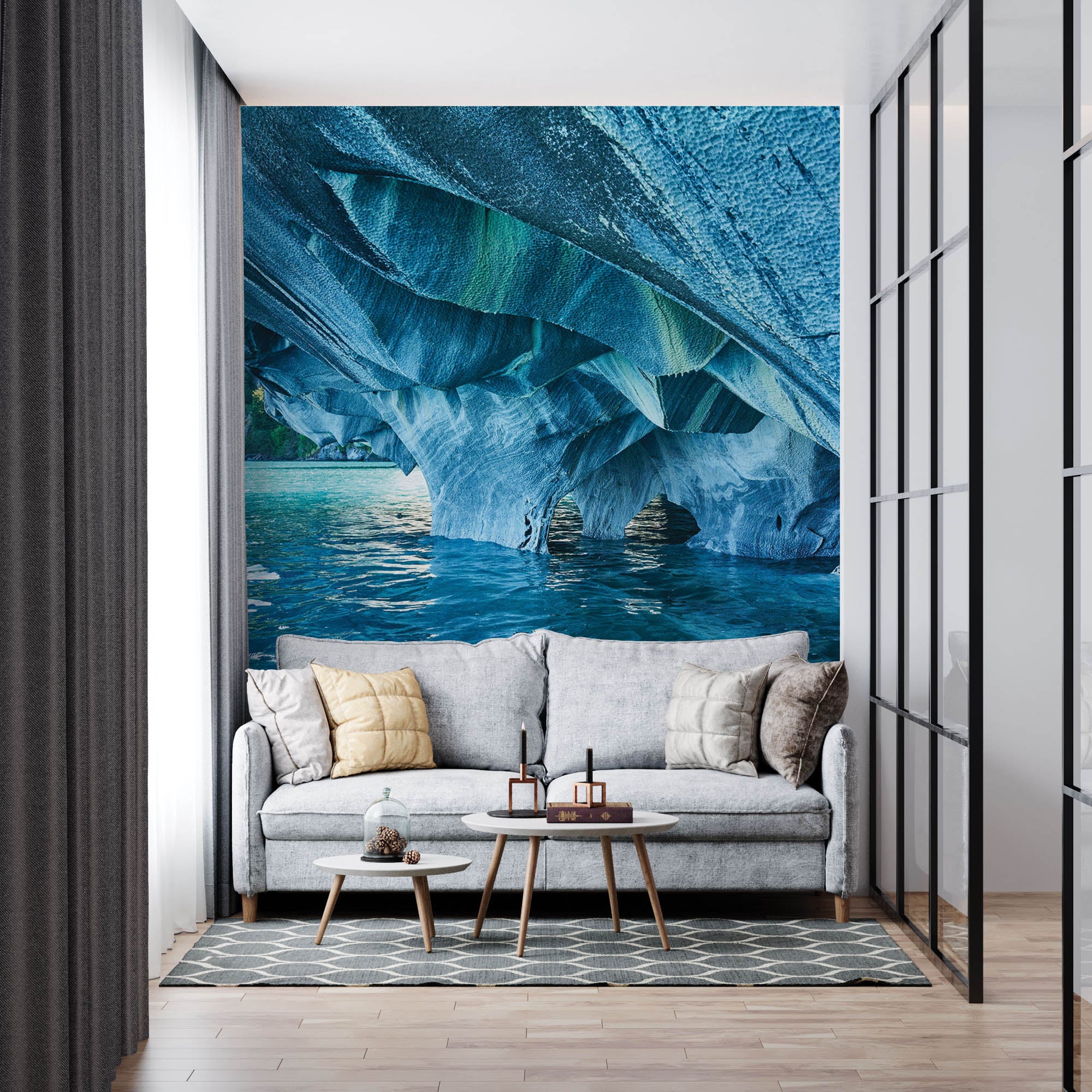 Grotten in blauw tinten  - LW00289 Fotobehang