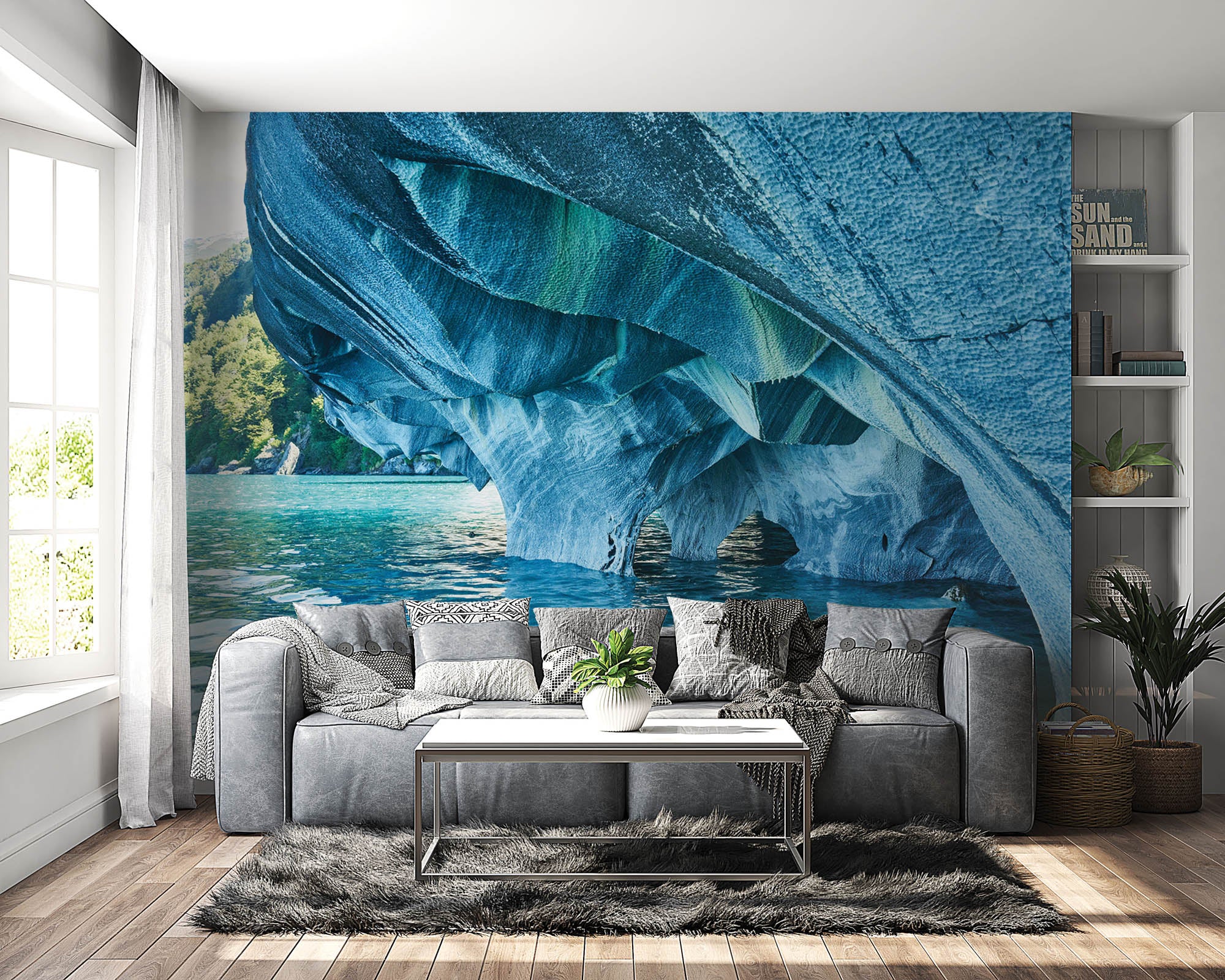 Grotten in blauw tinten  - LW00289 Fotobehang