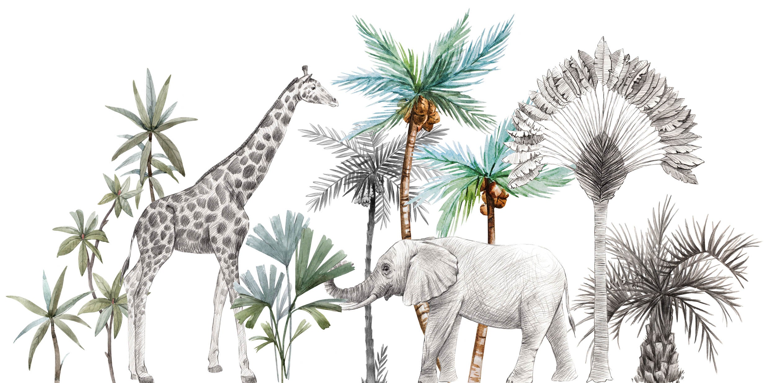 Handgetekende Safari Dieren - LW00599