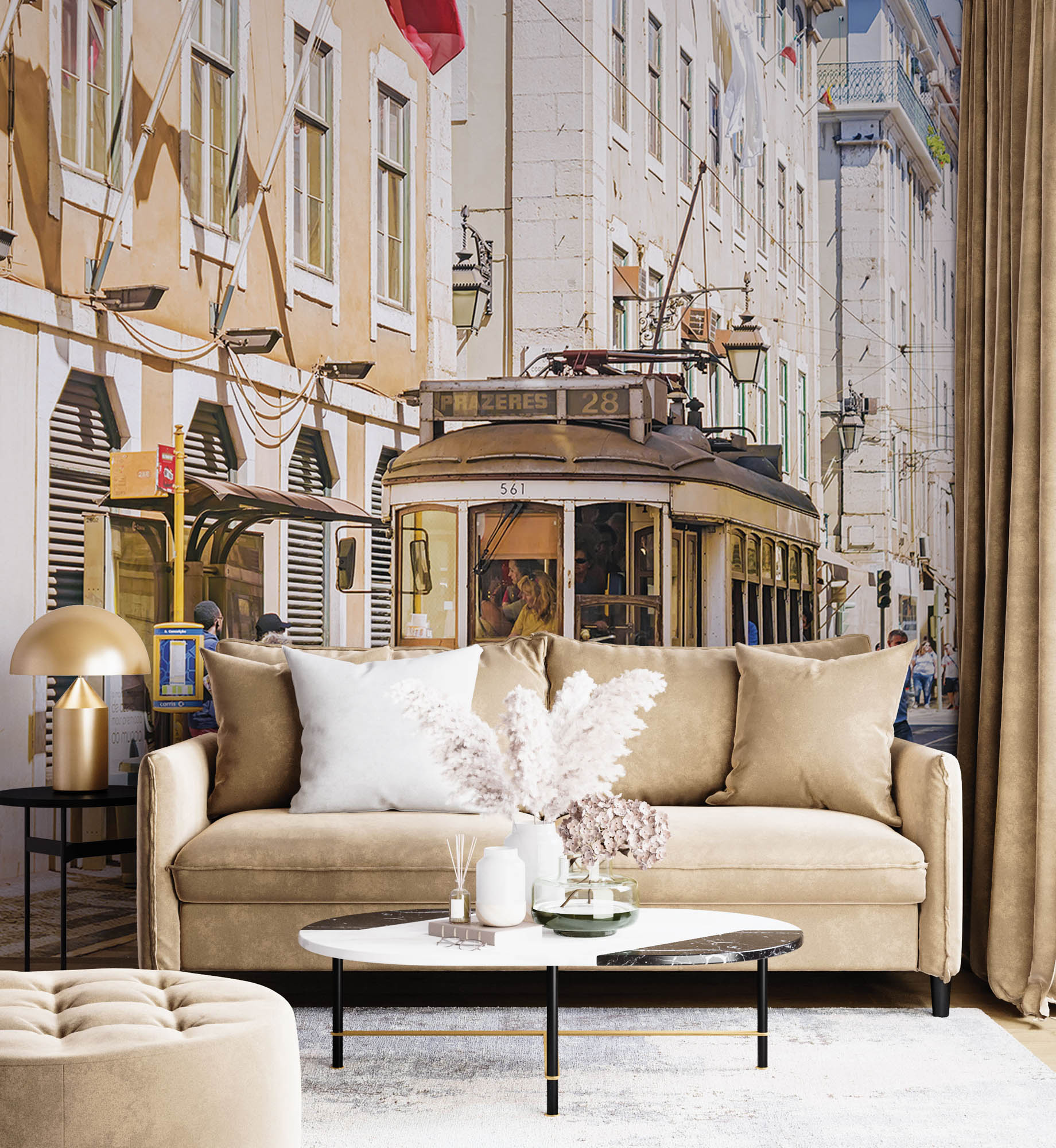 Historische trein Lissabon - LW00429 Fotobehang