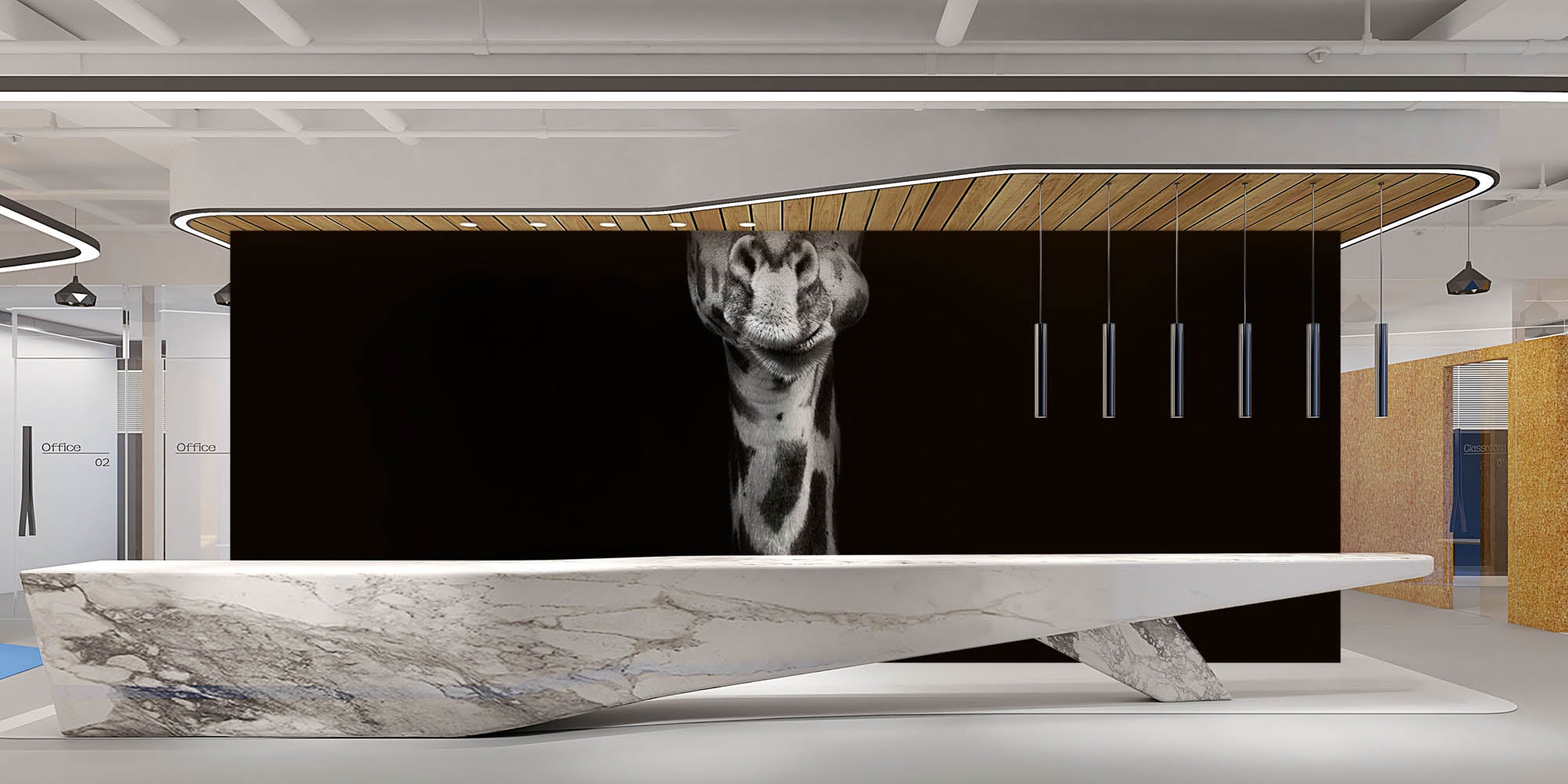 Hoofd giraf - LW00215 Fotobehang