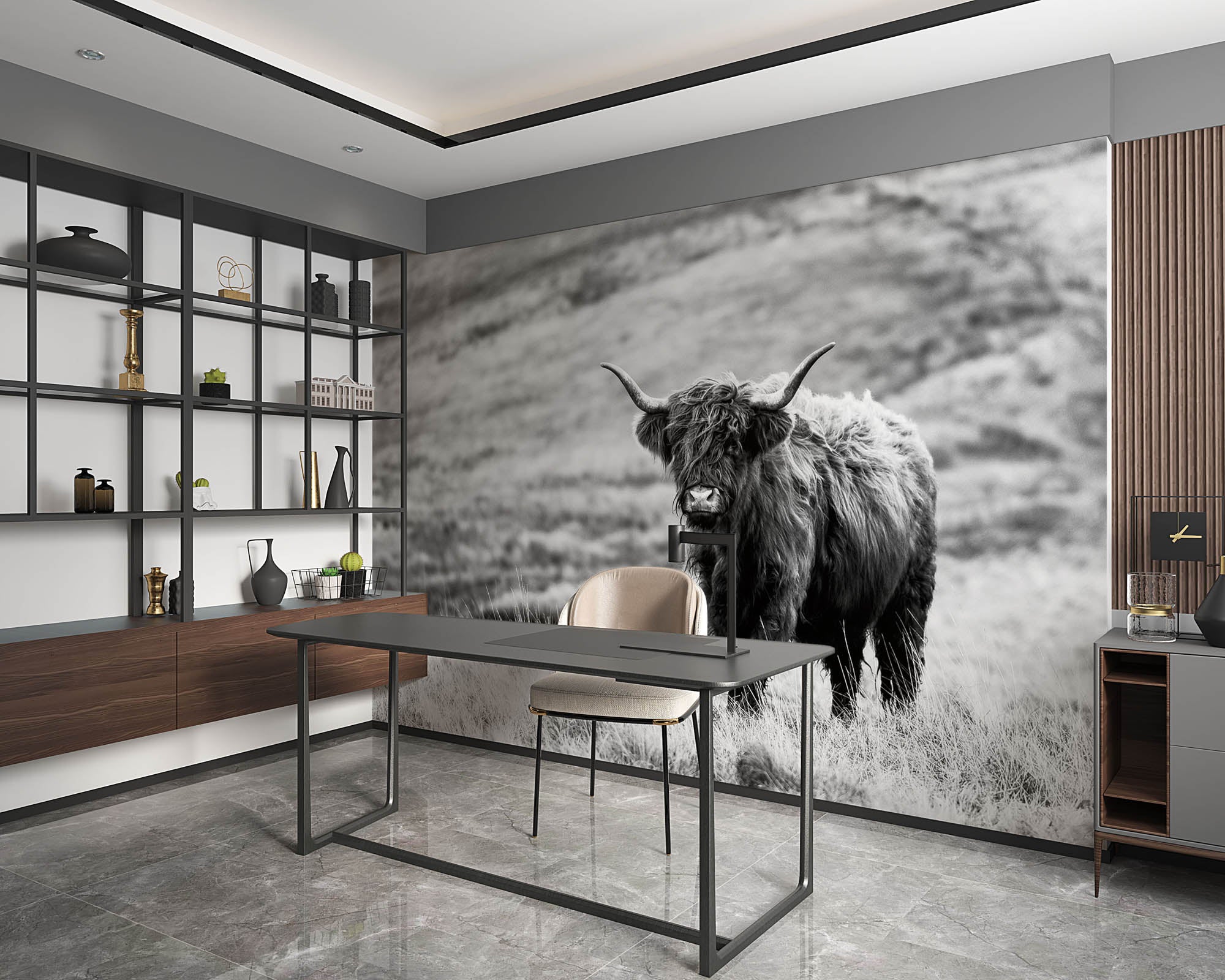 Hooglander in de natuur - LW00235 Fotobehang