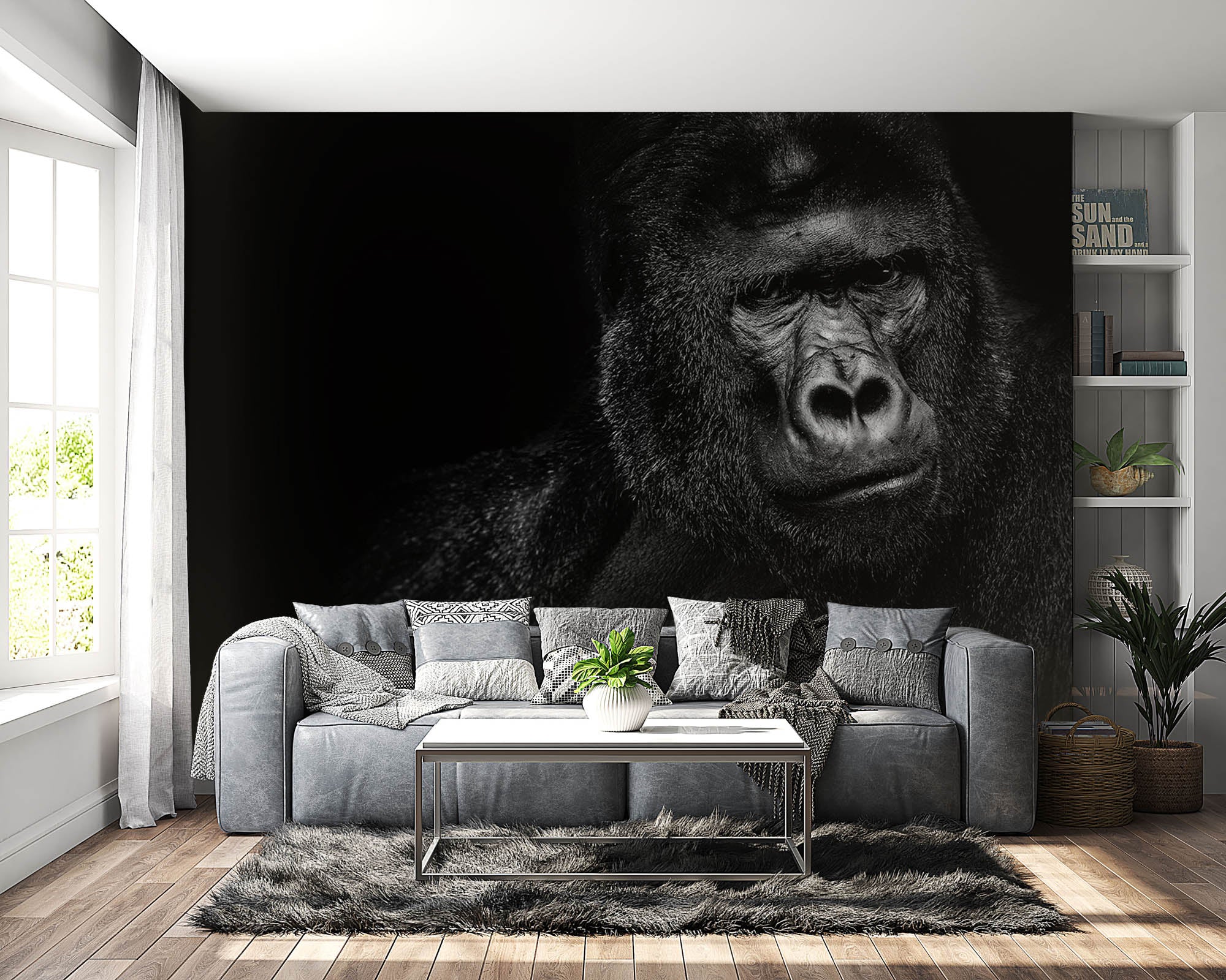 Indrukwekkende blik gorilla - LW00238 Fotobehang