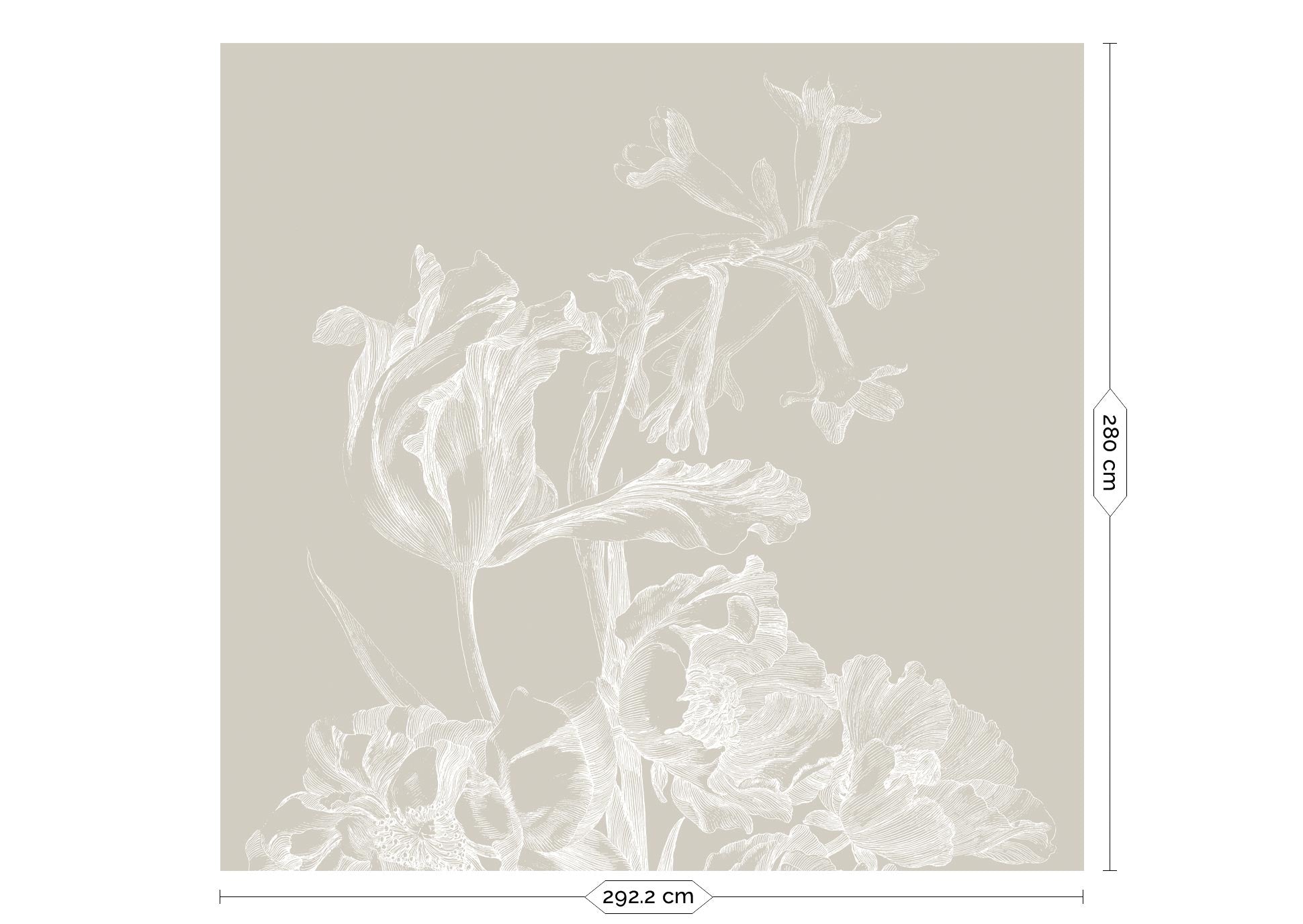 KEK Amsterdam Engraved Flowers Wallpaper WP-746-R - 6 Sheets Behang