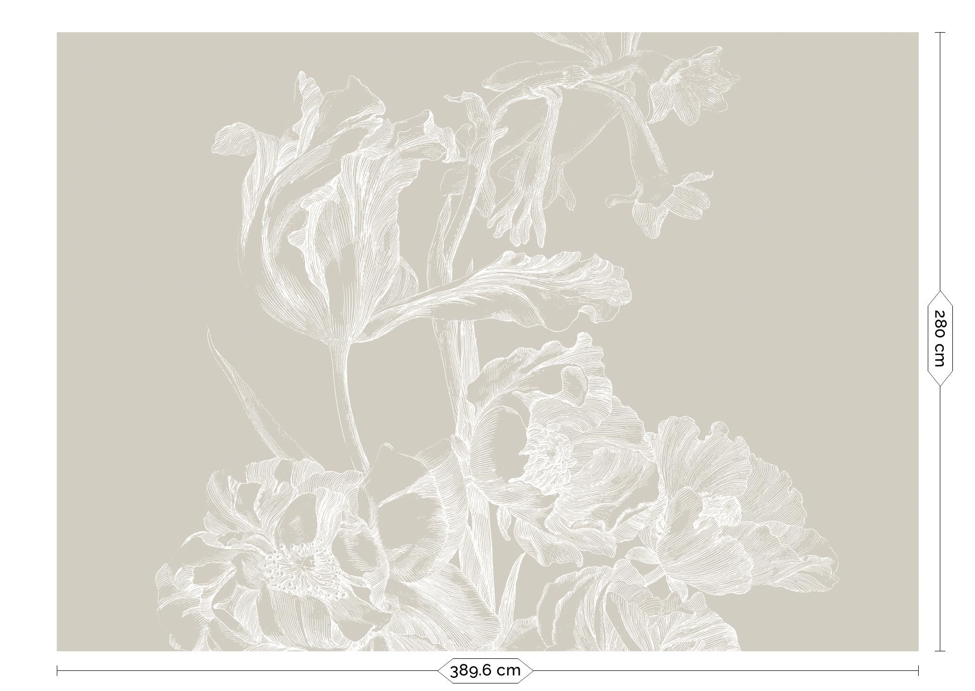 KEK Amsterdam Engraved Flowers Wallpaper WP-749-R - 8 Sheets Behang